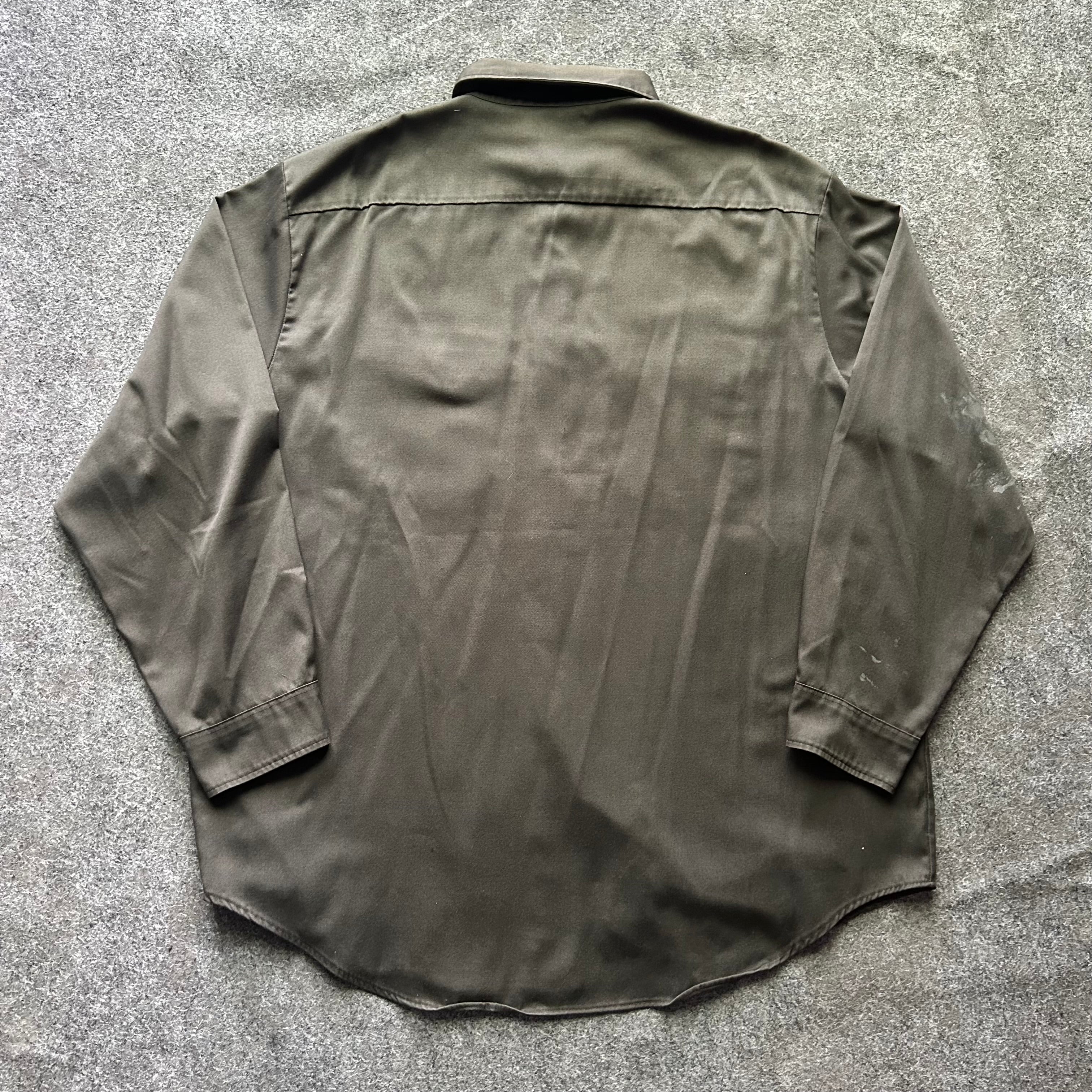 Vintage Distressed Olive Big Mac Long Sleeve Button Up Shirt