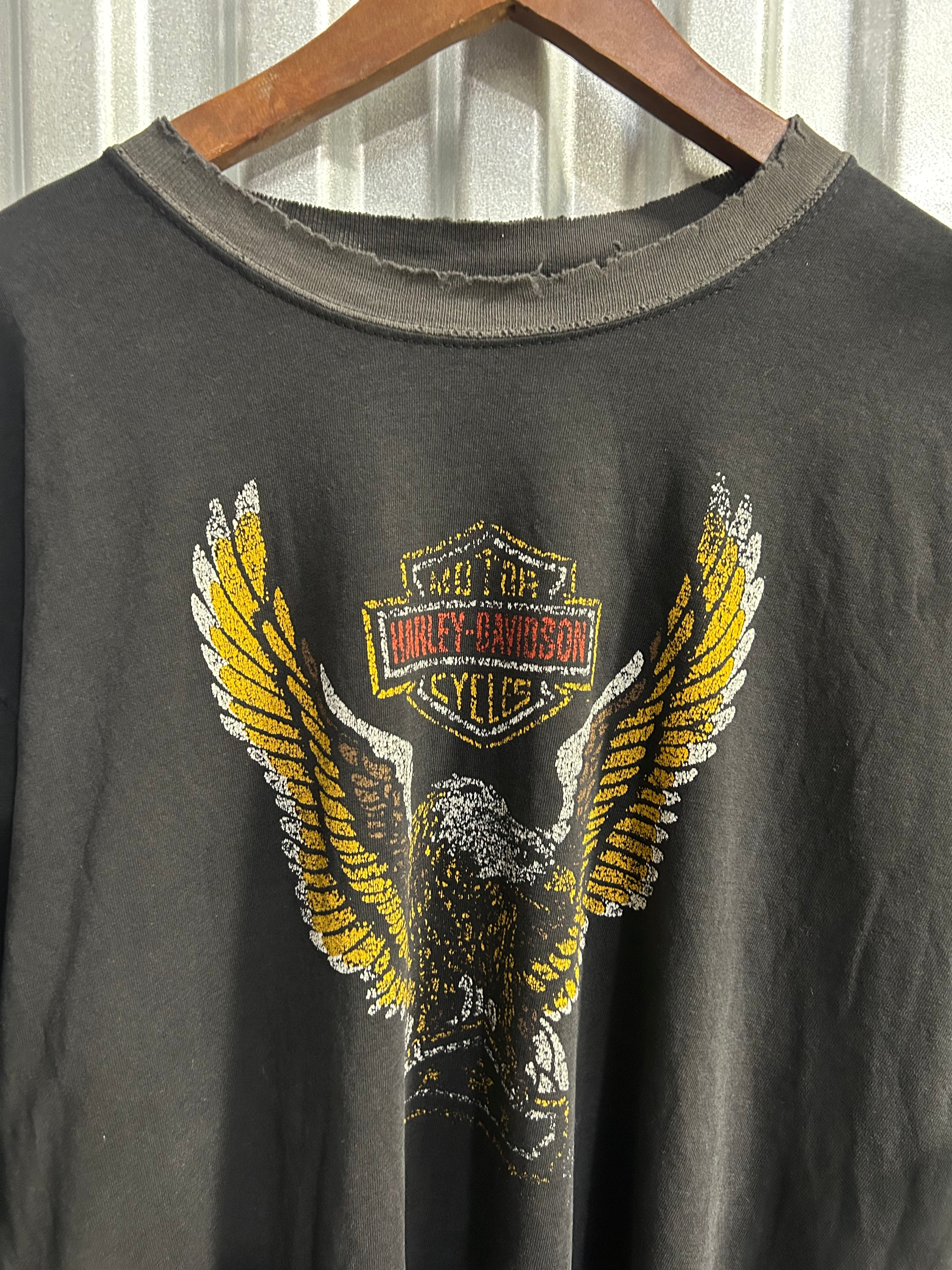 Vintage Harley Davidson Distressed Eagle T-shirt - Size XL