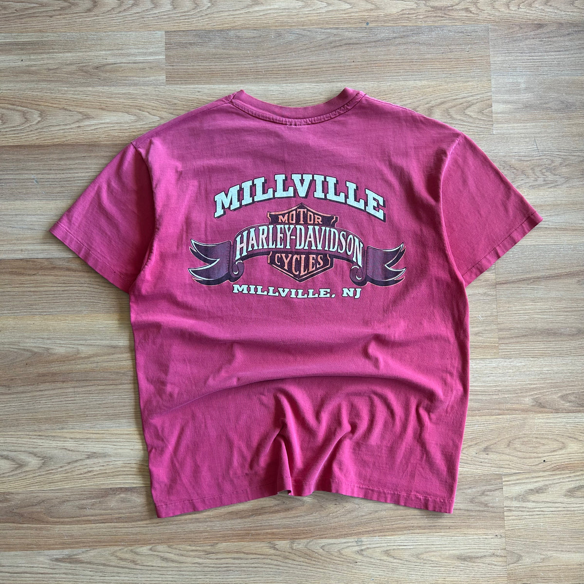 Vintage Harley Davidson Faded Red Eagle Pocket T-shirt - Size XL