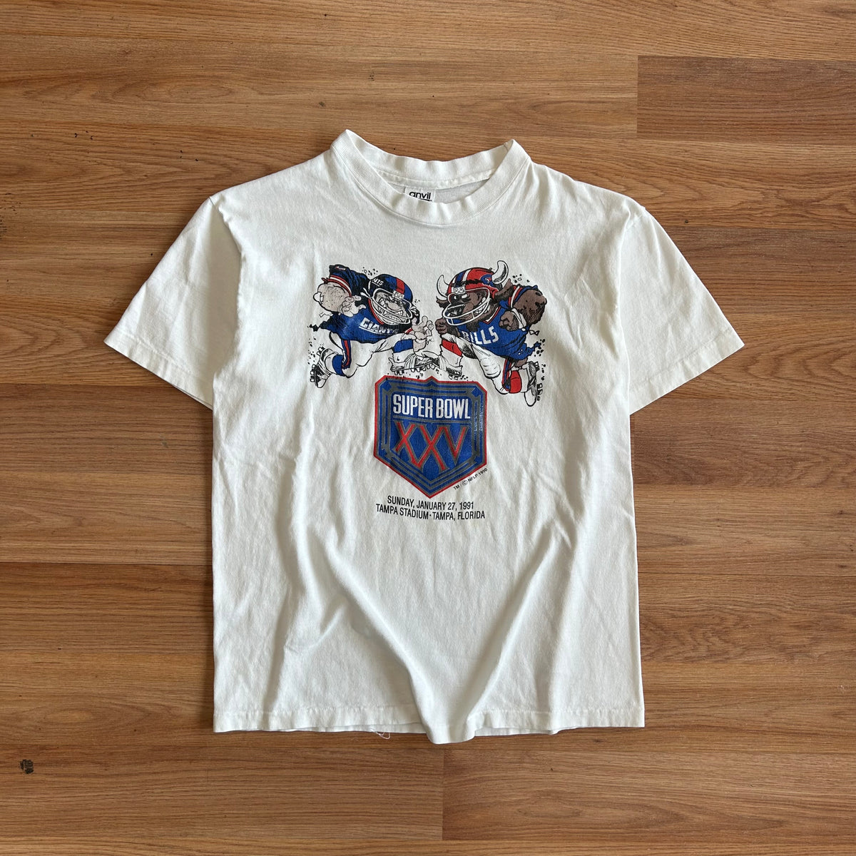 Vintage Superbowl XXV Giants Vs Bills T-shirt - Size Medium