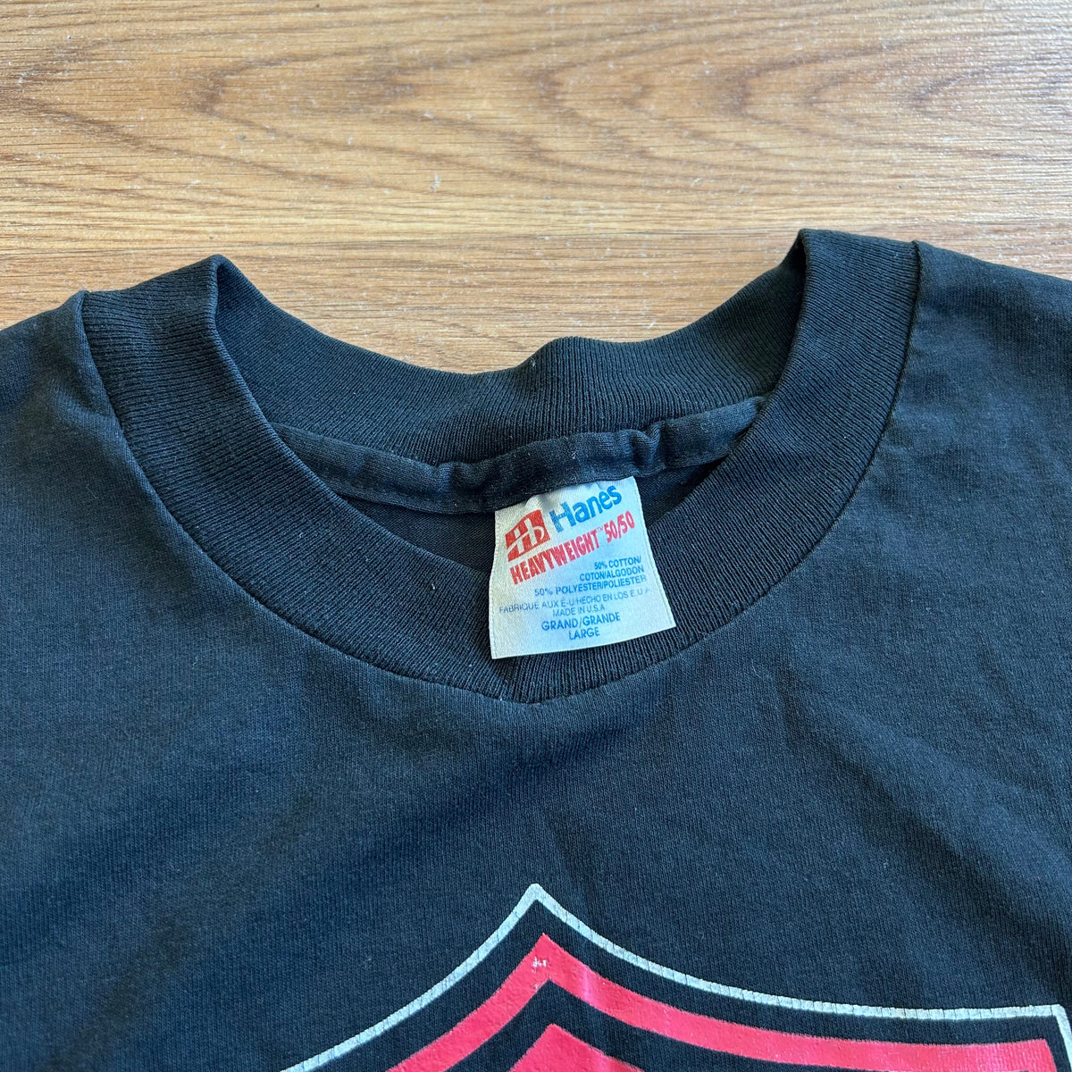 Vintage Harley Davidson Big Emblem Biker T-shirt - Size Large