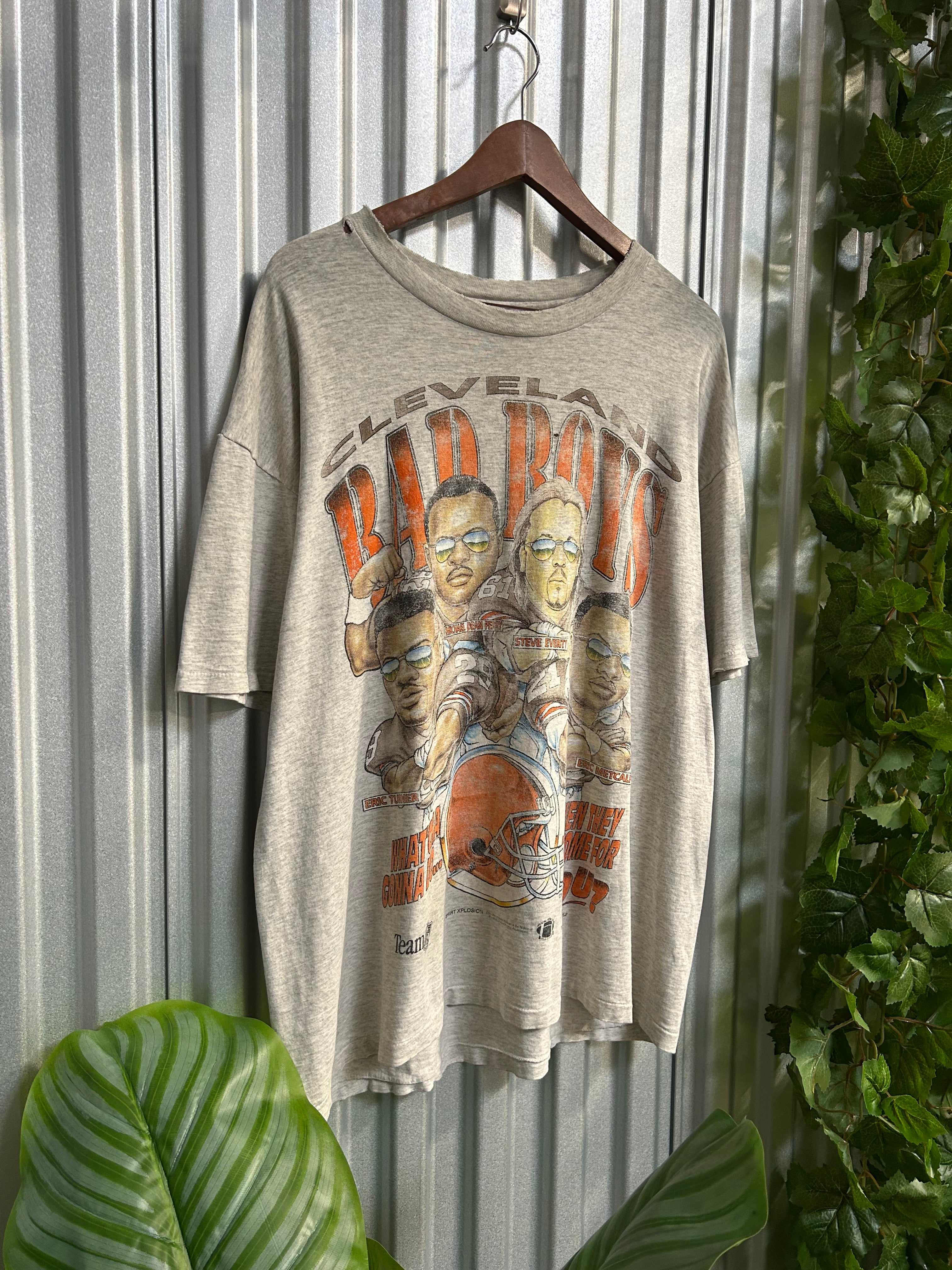Vintage Cleveland Browns Bad Boys Caricature Distressed T-shirt - Size XL