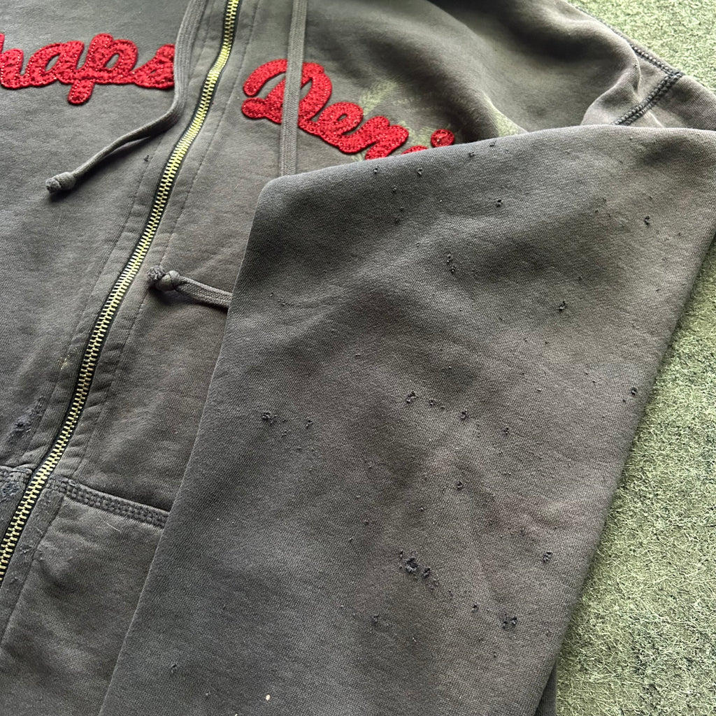 Vintage Distressed Chaps Denim Zip Up Hoodie