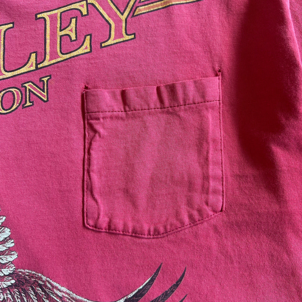 Vintage Harley Davidson Faded Red Eagle Pocket T-shirt - Size XL