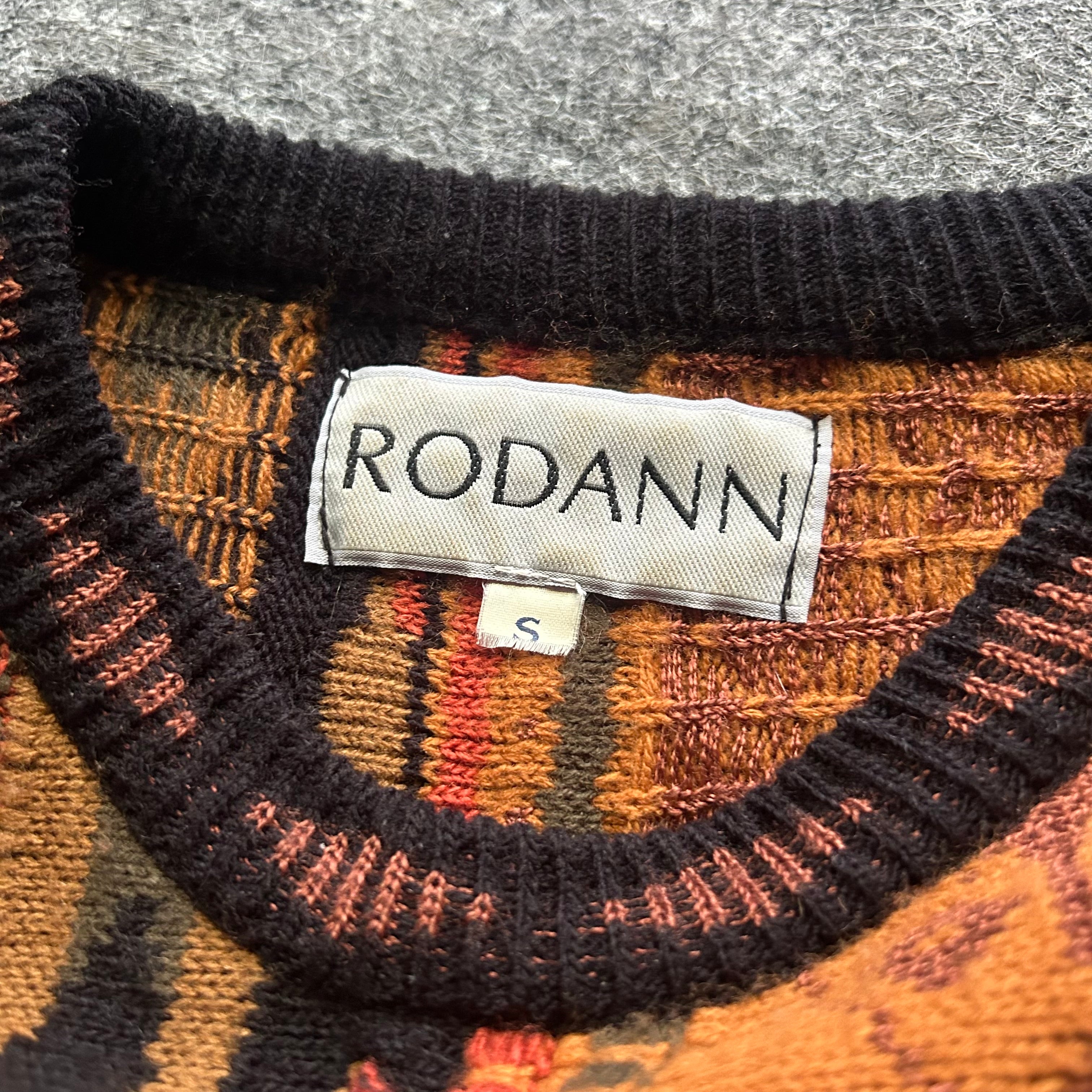Vintage 3D Print Coogi Styled Knit Sweater