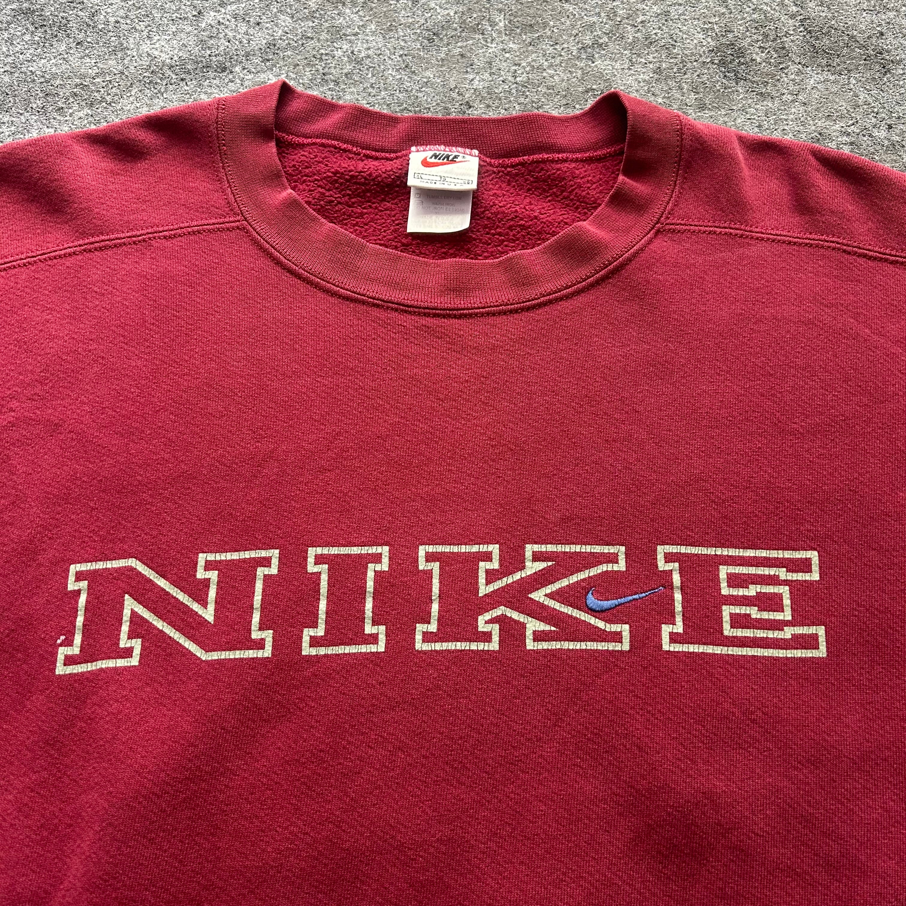 Vintage Nike Burgundy Spell Out Crewneck