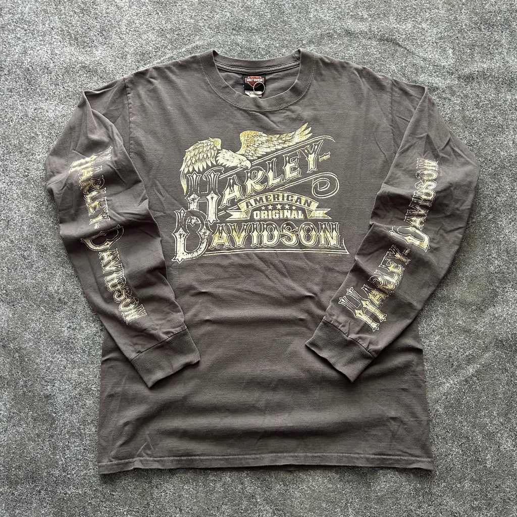 Vintage Harley Davidson American Original Long Sleeve Spell Out Shirt