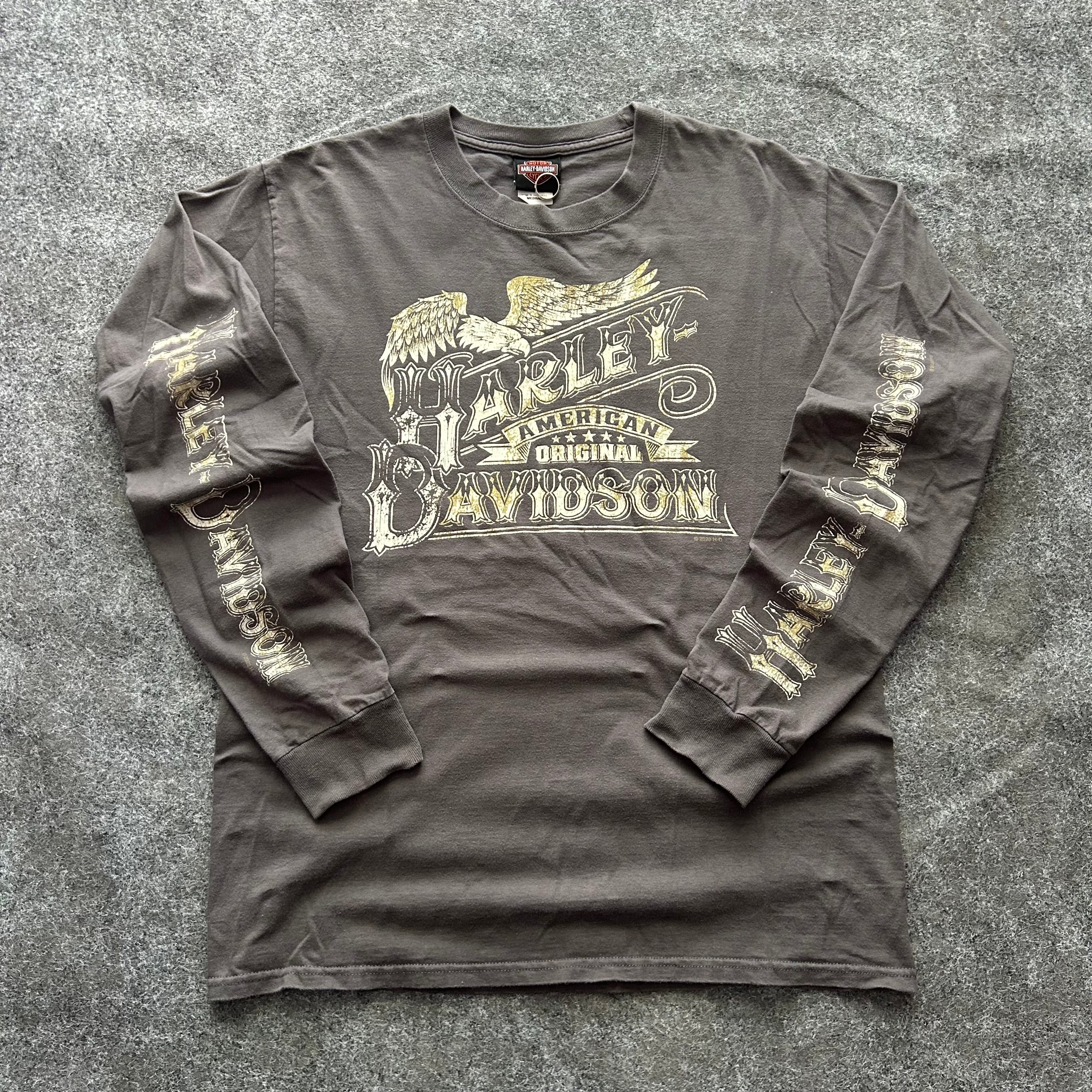Vintage Harley Davidson American Original Long Sleeve Spell Out Shirt