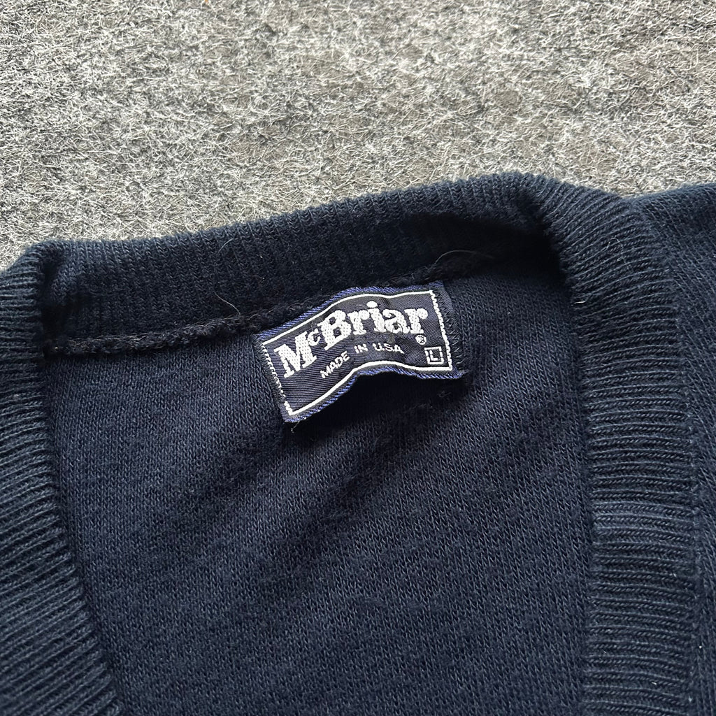 Vintage Porsche V-Neck Navy Sweater