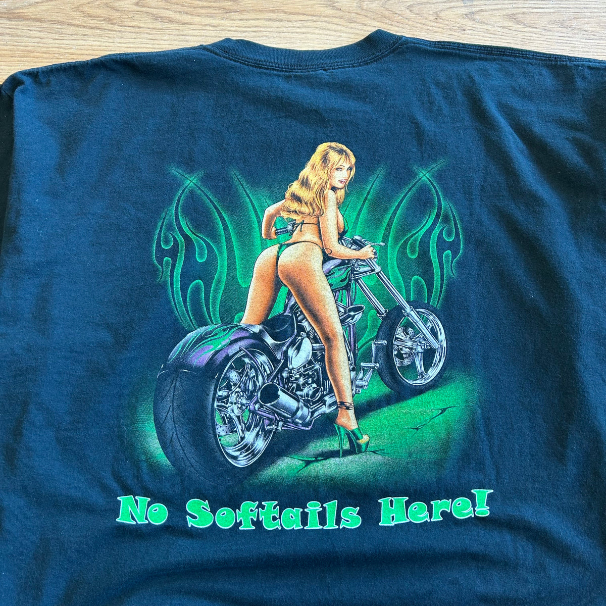Vintage Lethal Threat Choppers Biker Pin-up T-shirt - Size 2XL