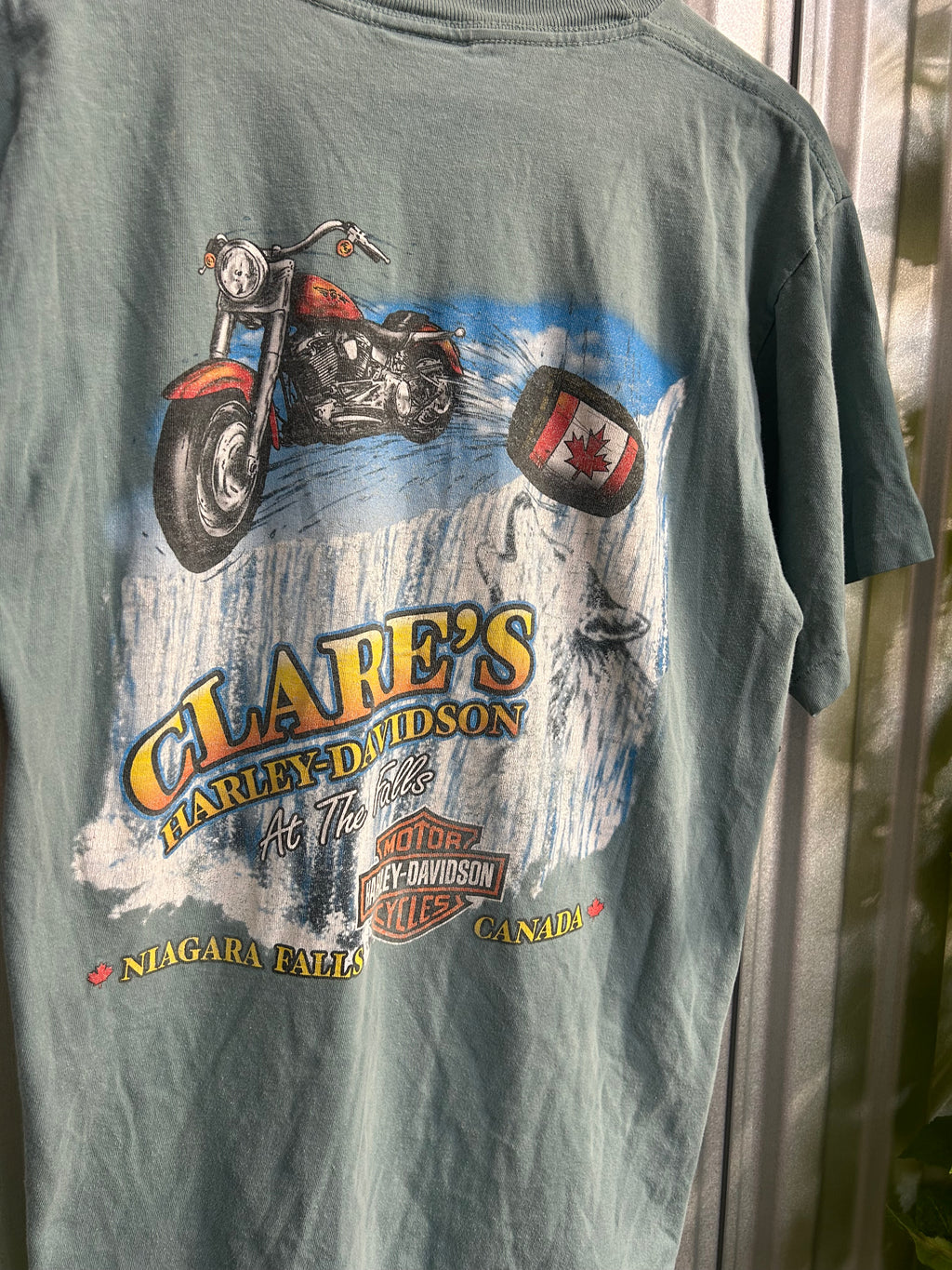 Vintage Harley Davidson Blue Niagara Falls T-shirt - Size Medium