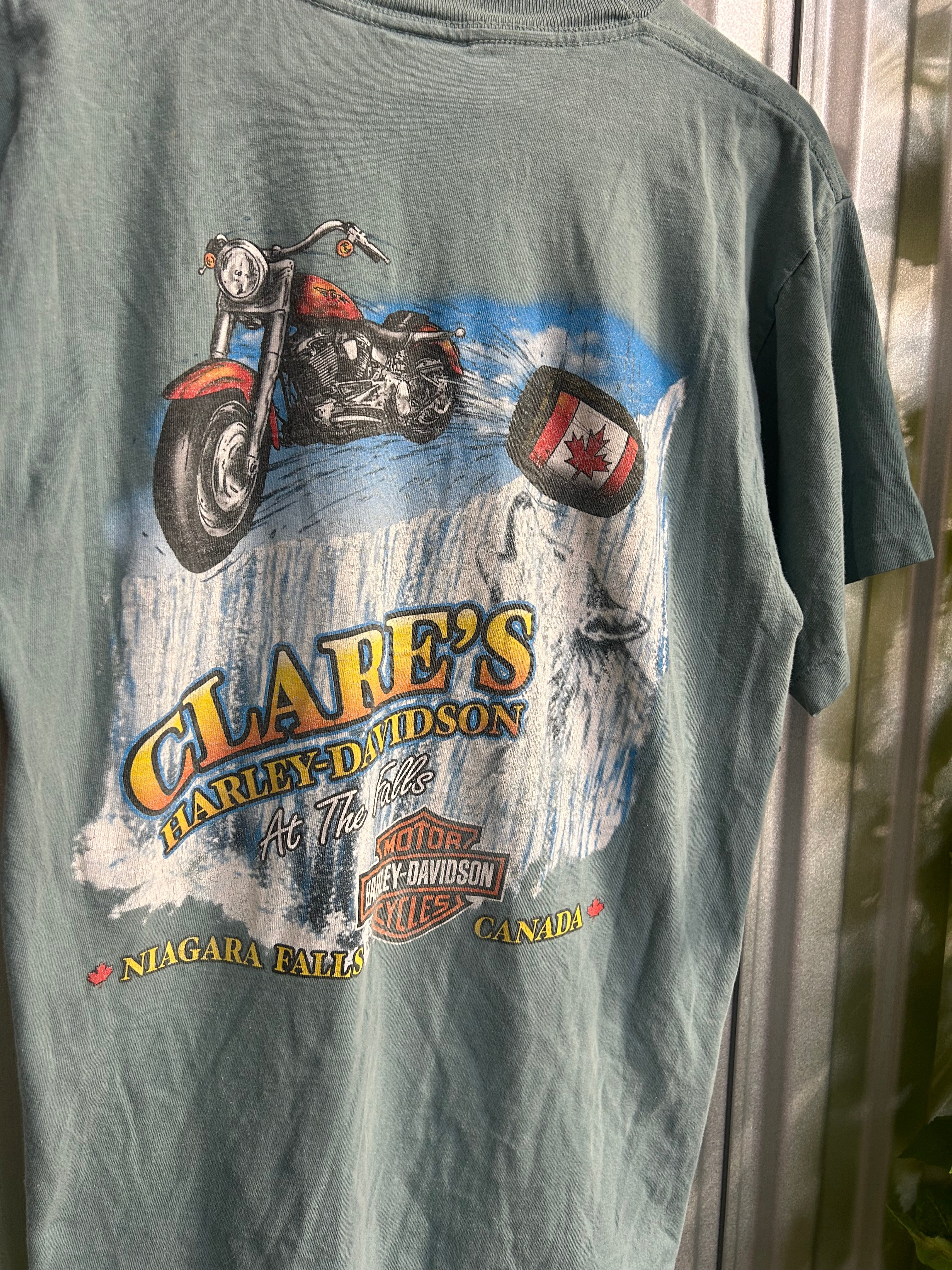 Vintage Harley Davidson Blue Niagara Falls T-shirt - Size Medium