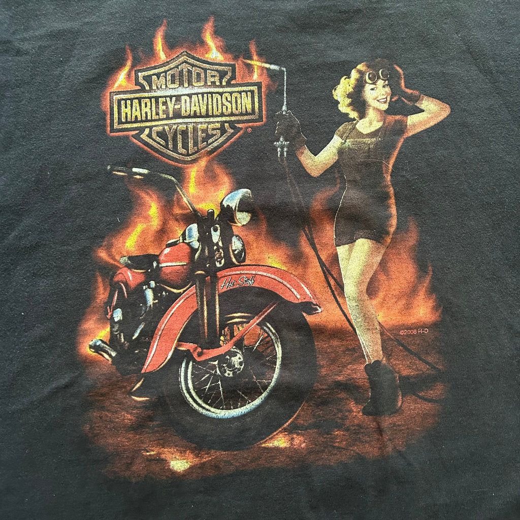 Vintage Harley Davidson Flame Graphic T-shirt