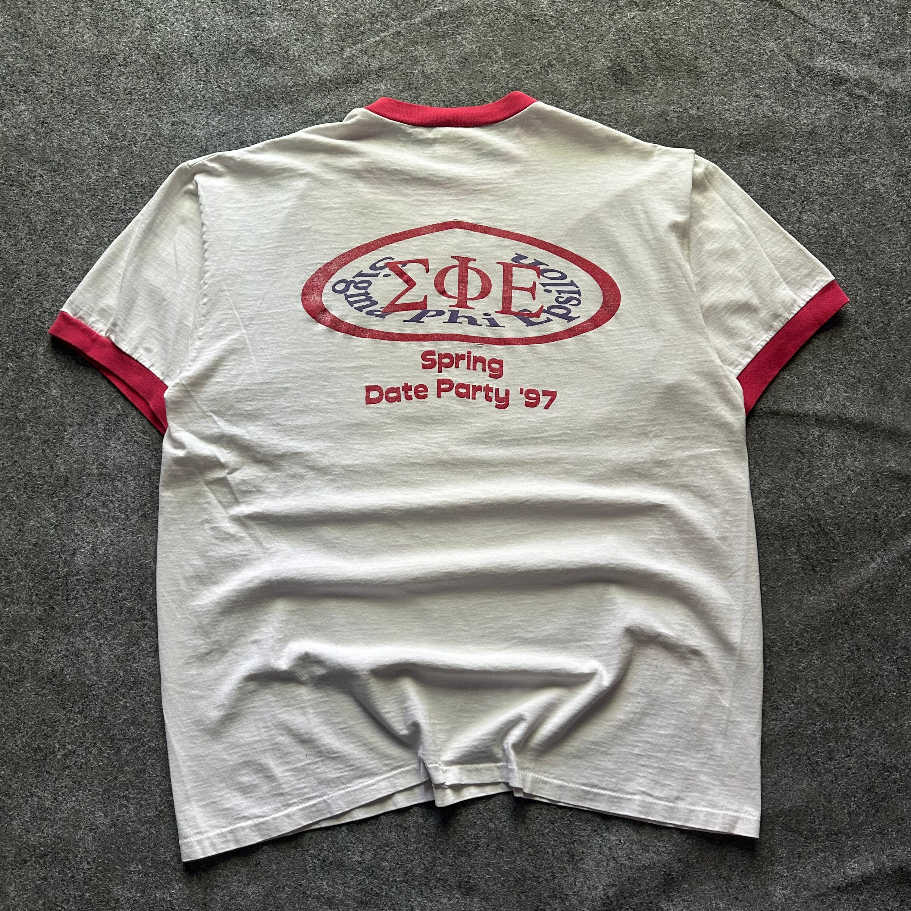 Vintage College Fraternity Spring Date Party Ringer T-shirt