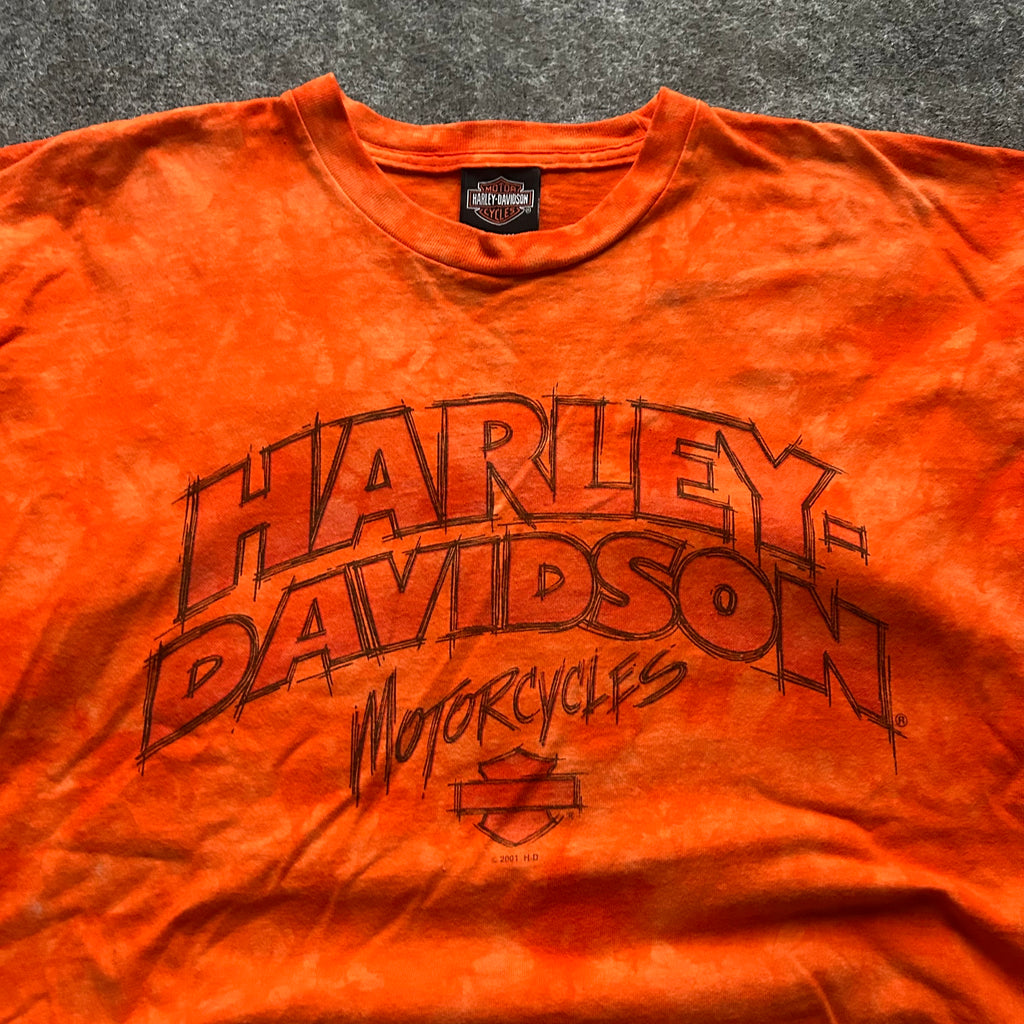 Vintage Harley Davidson Hollywood California Orange T-shirt