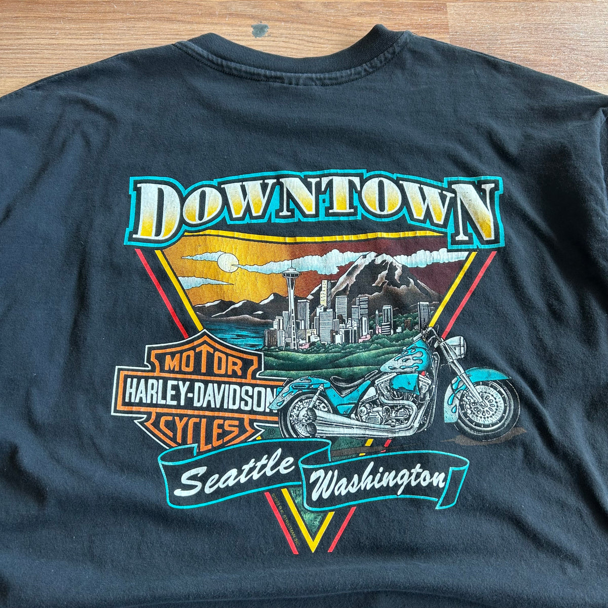 Vintage Harley Davidson Seattle Washington T-shirt - Size 2XL