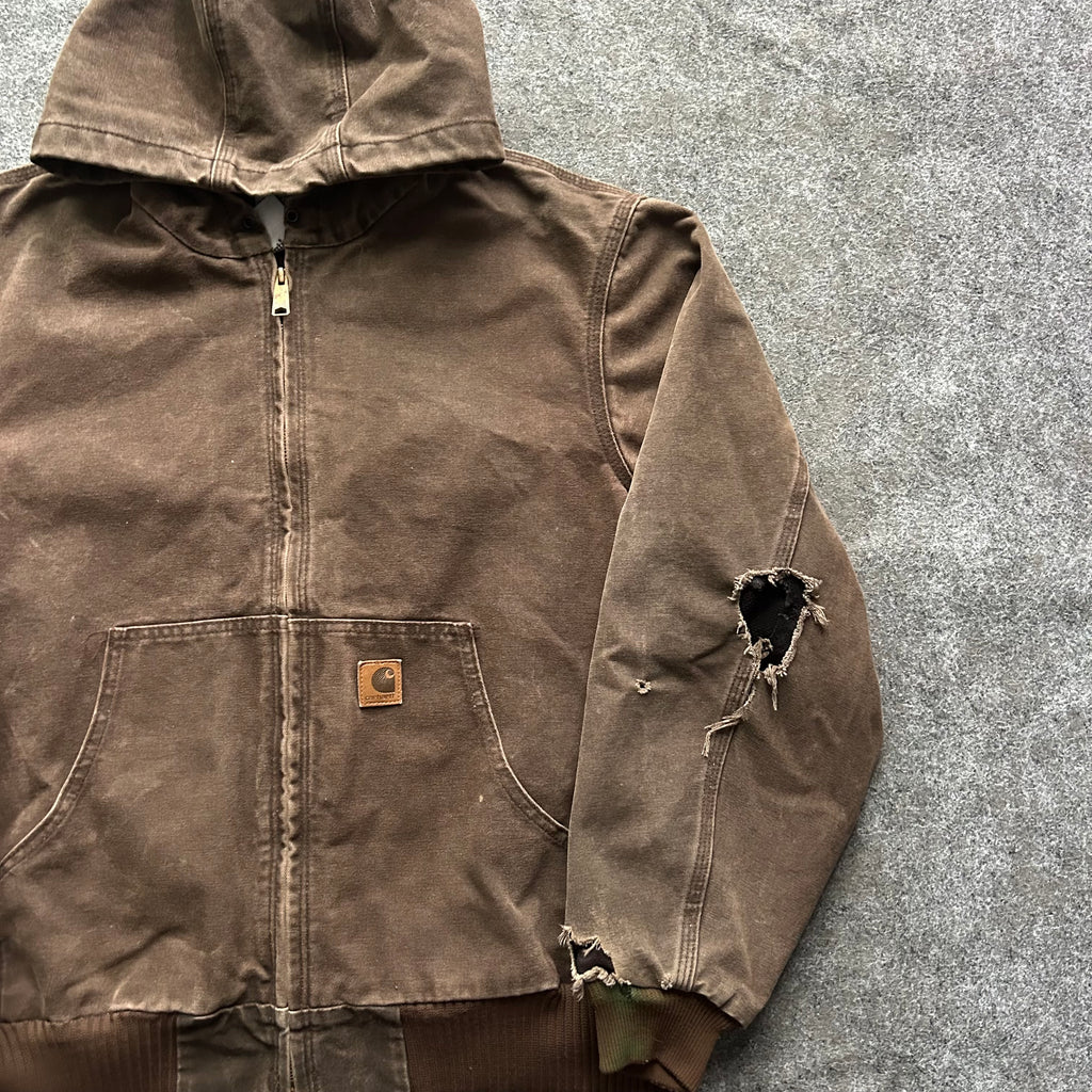 Vintage Distressed Brown Carhartt Hooded Jacket