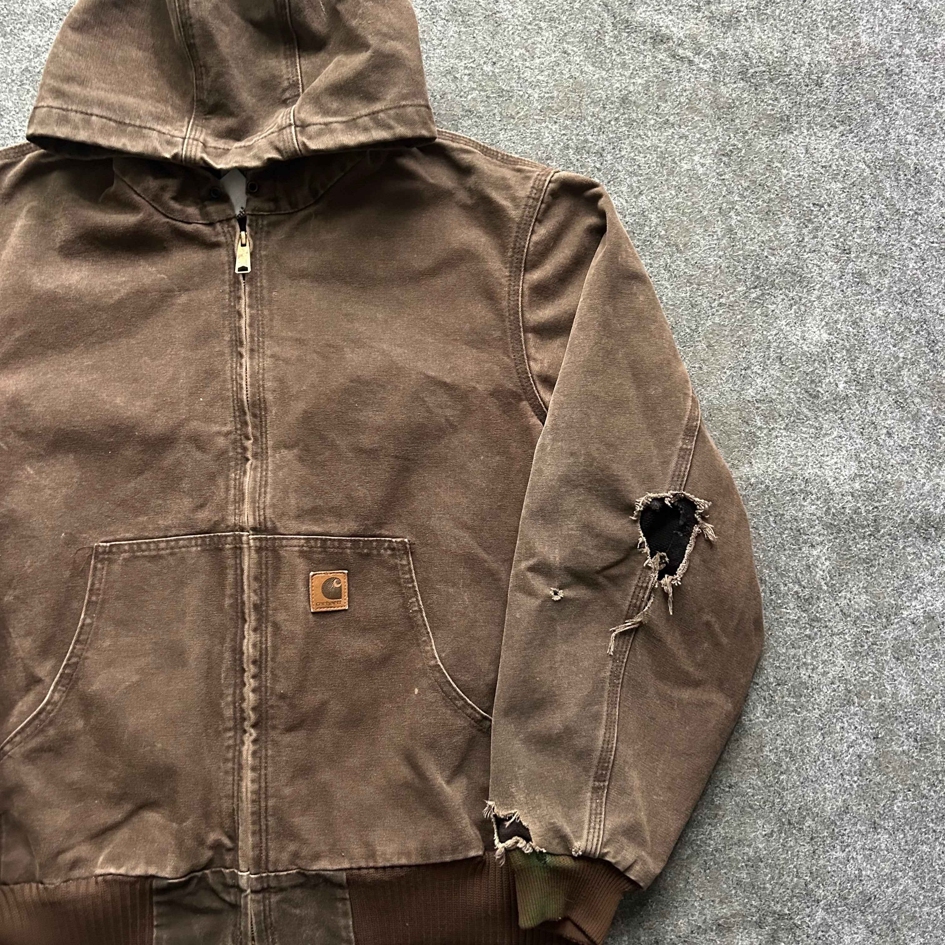 Vintage Distressed Brown Carhartt Hooded Jacket