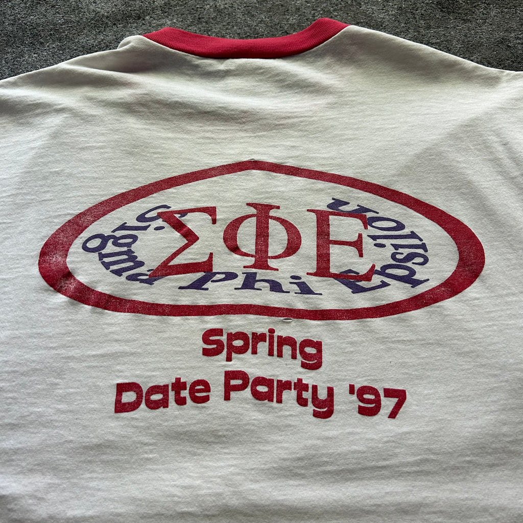 Vintage College Fraternity Spring Date Party Ringer T-shirt