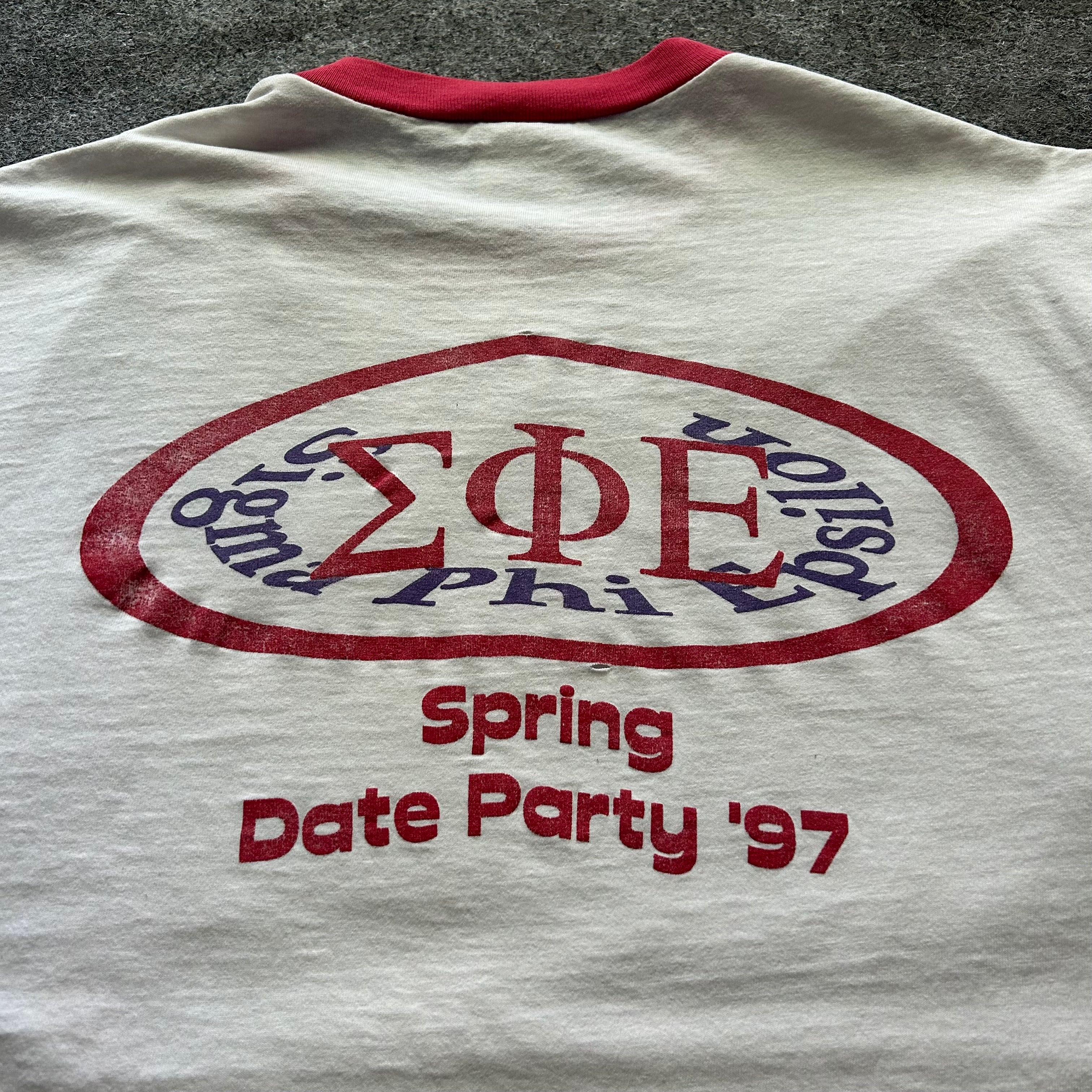 Vintage College Fraternity Spring Date Party Ringer T-shirt