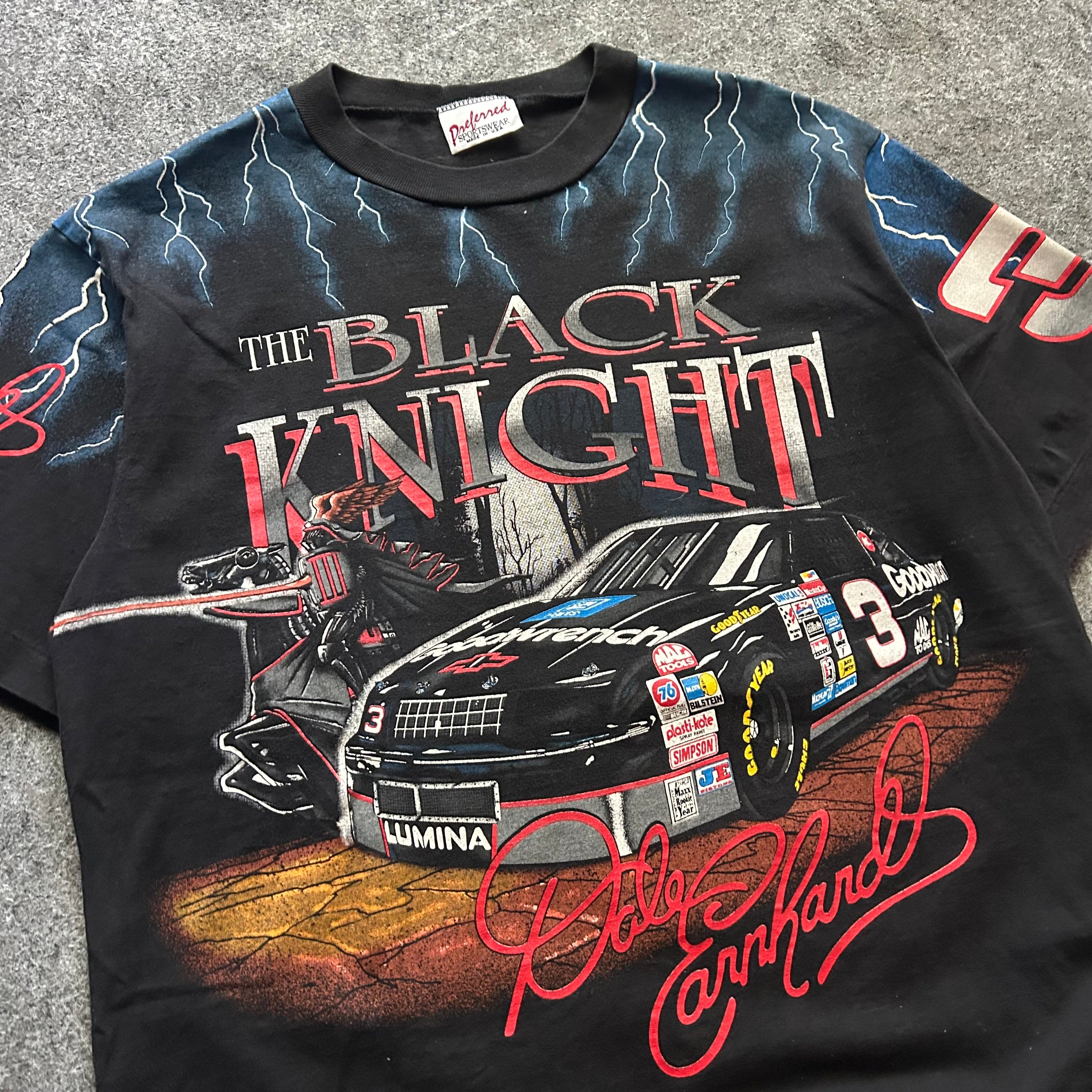 Vintage Dale Earnhardt The Black Knight Lightning NASCAR AOP T-shirt