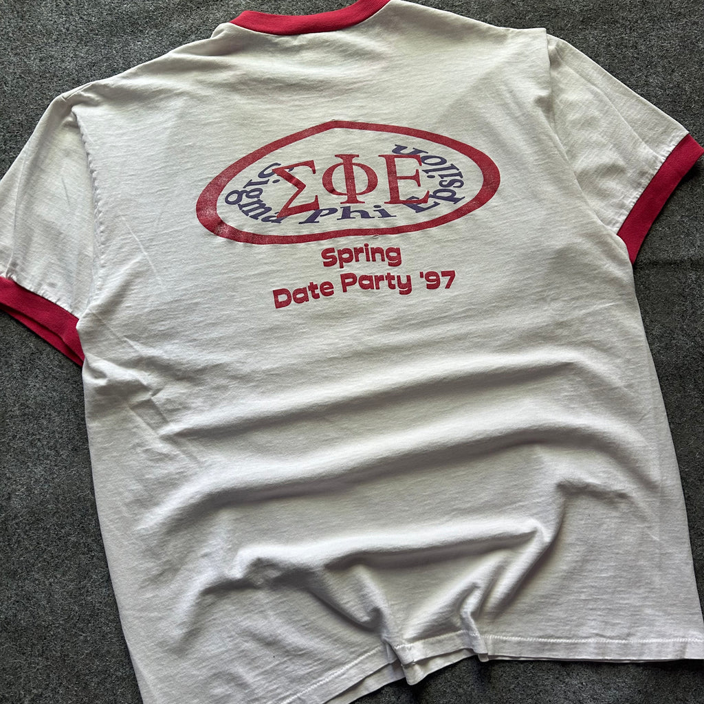 Vintage College Fraternity Spring Date Party Ringer T-shirt