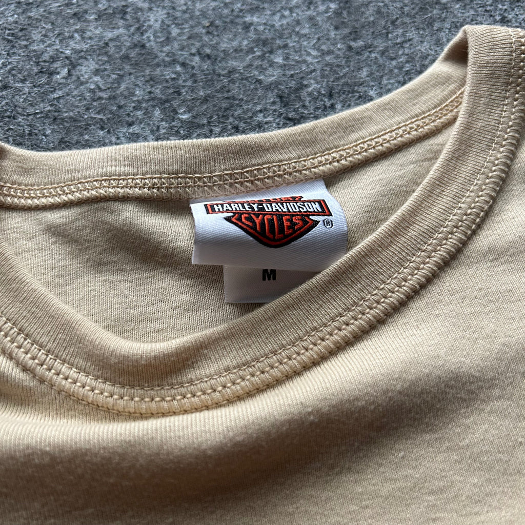 Vintage Harley Davidson Y2K Tattoo Print Women’s Long Sleeve Shirt