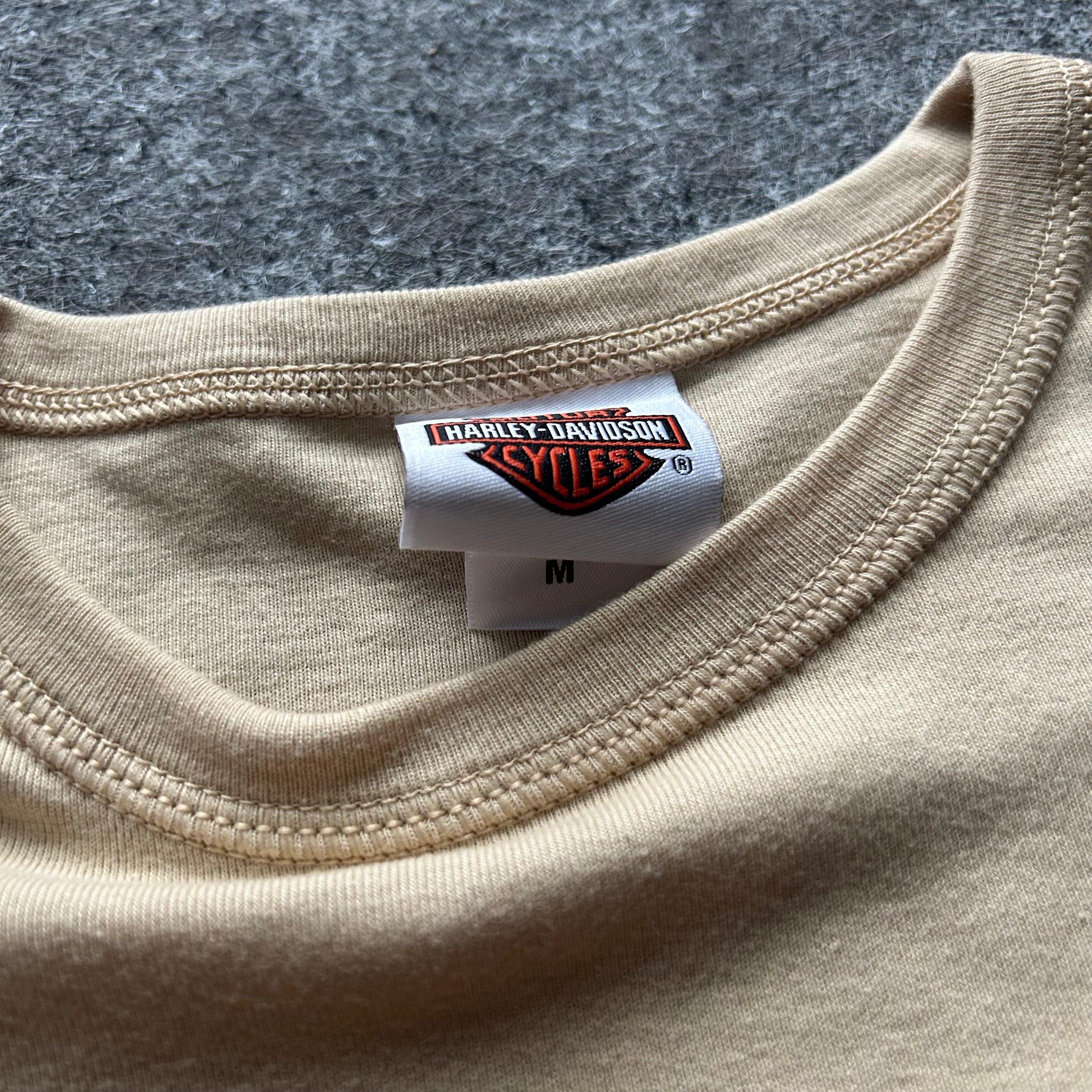 Vintage Harley Davidson Y2K Tattoo Print Women’s Long Sleeve Shirt