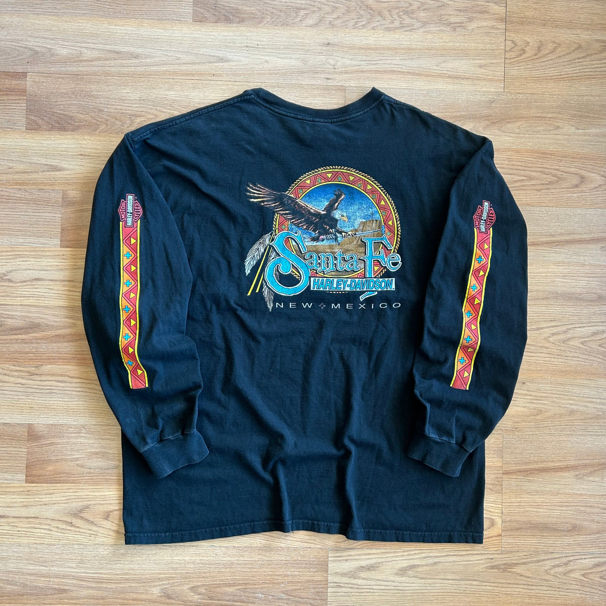 Vintage Harley Davidson Aztec Print Long Sleeve Shirt - Size 2XL
