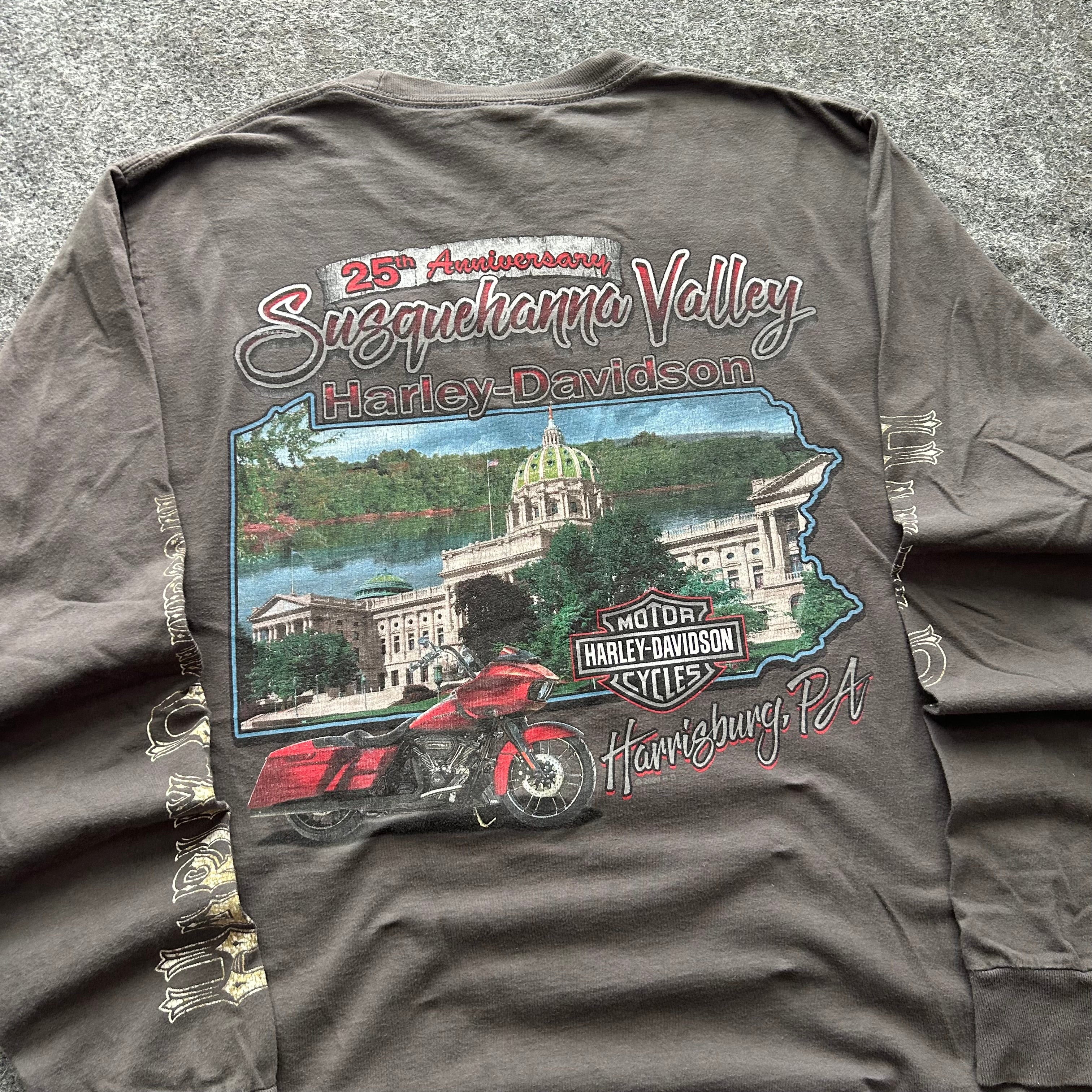 Vintage Harley Davidson American Original Long Sleeve Spell Out Shirt