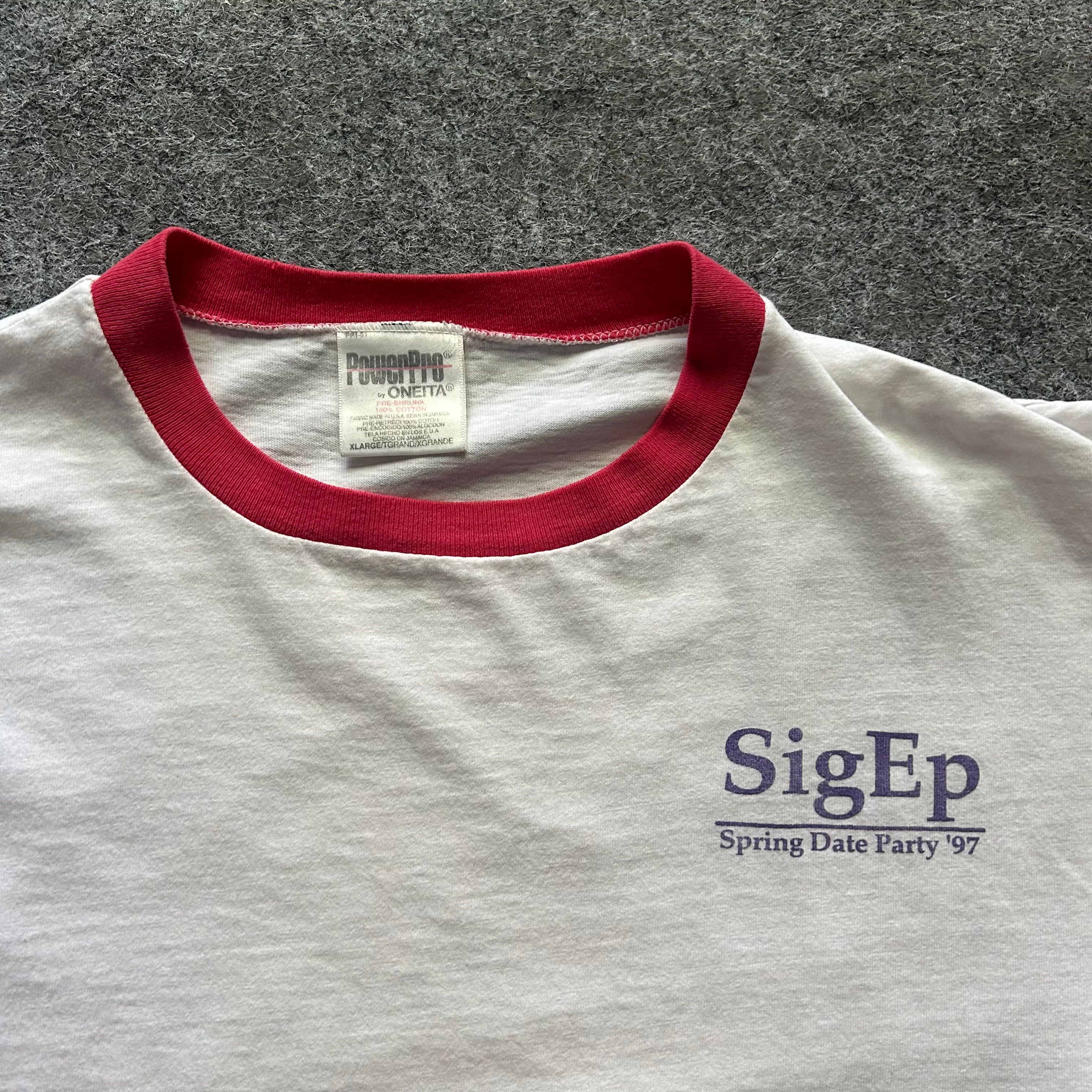Vintage College Fraternity Spring Date Party Ringer T-shirt