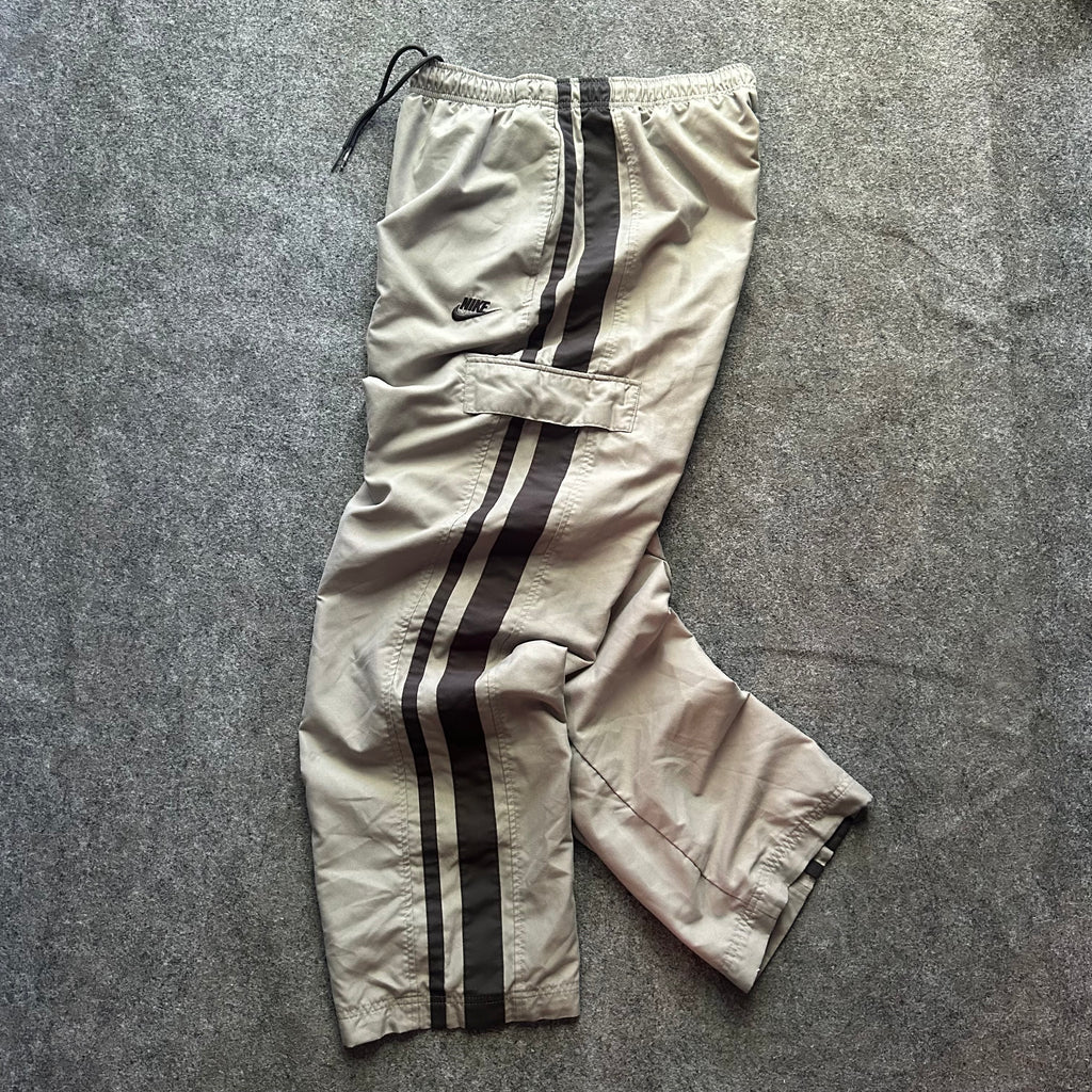 Vintage Nike Y2K Gray Striped Track Pants
