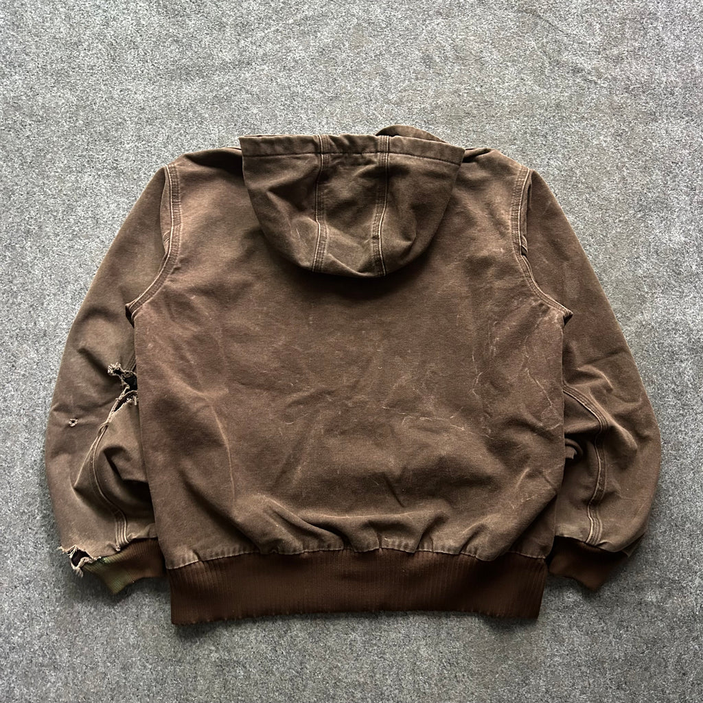 Vintage Distressed Brown Carhartt Hooded Jacket