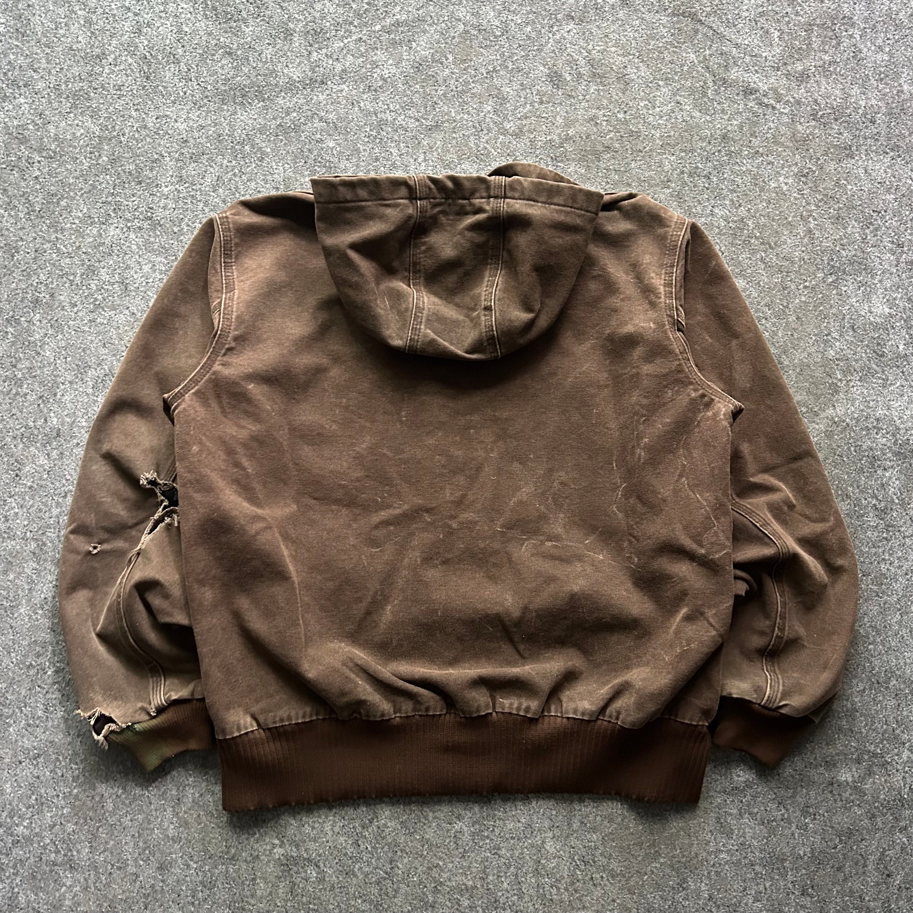 Vintage Distressed Brown Carhartt Hooded Jacket