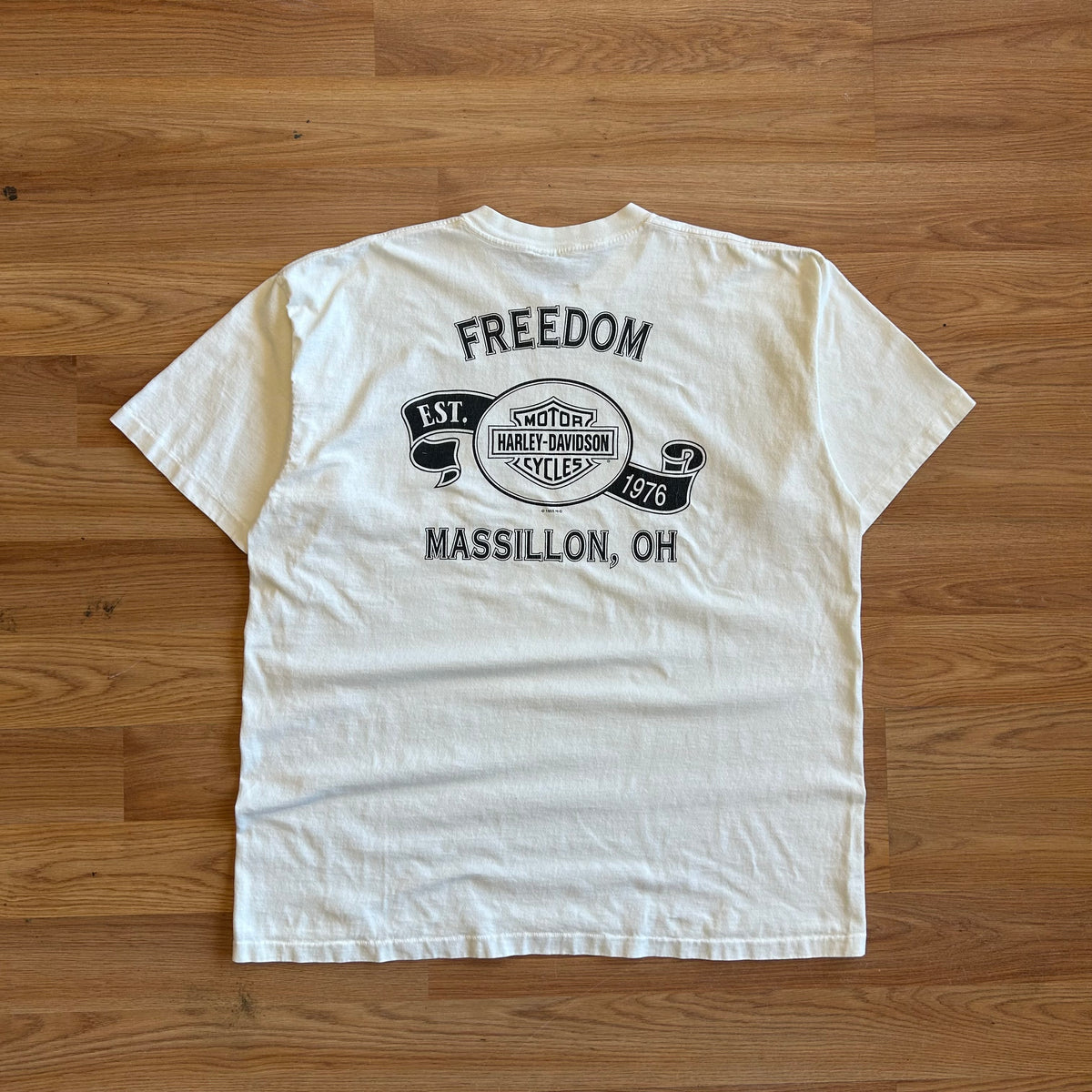 Vintage Harley Davidson Freedom White Pocket T-shirt - Size 2XL
