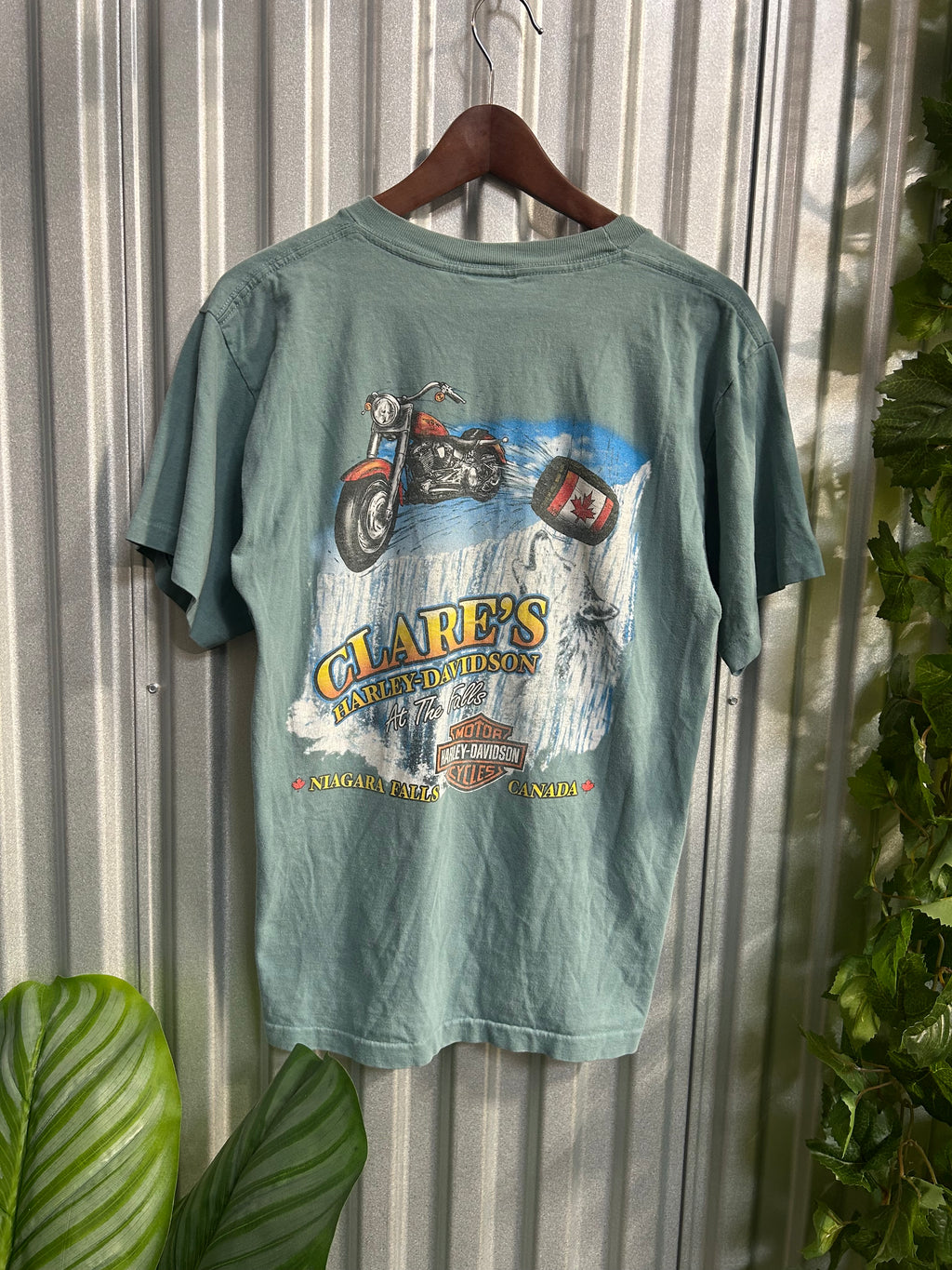 Vintage Harley Davidson Blue Niagara Falls T-shirt - Size Medium