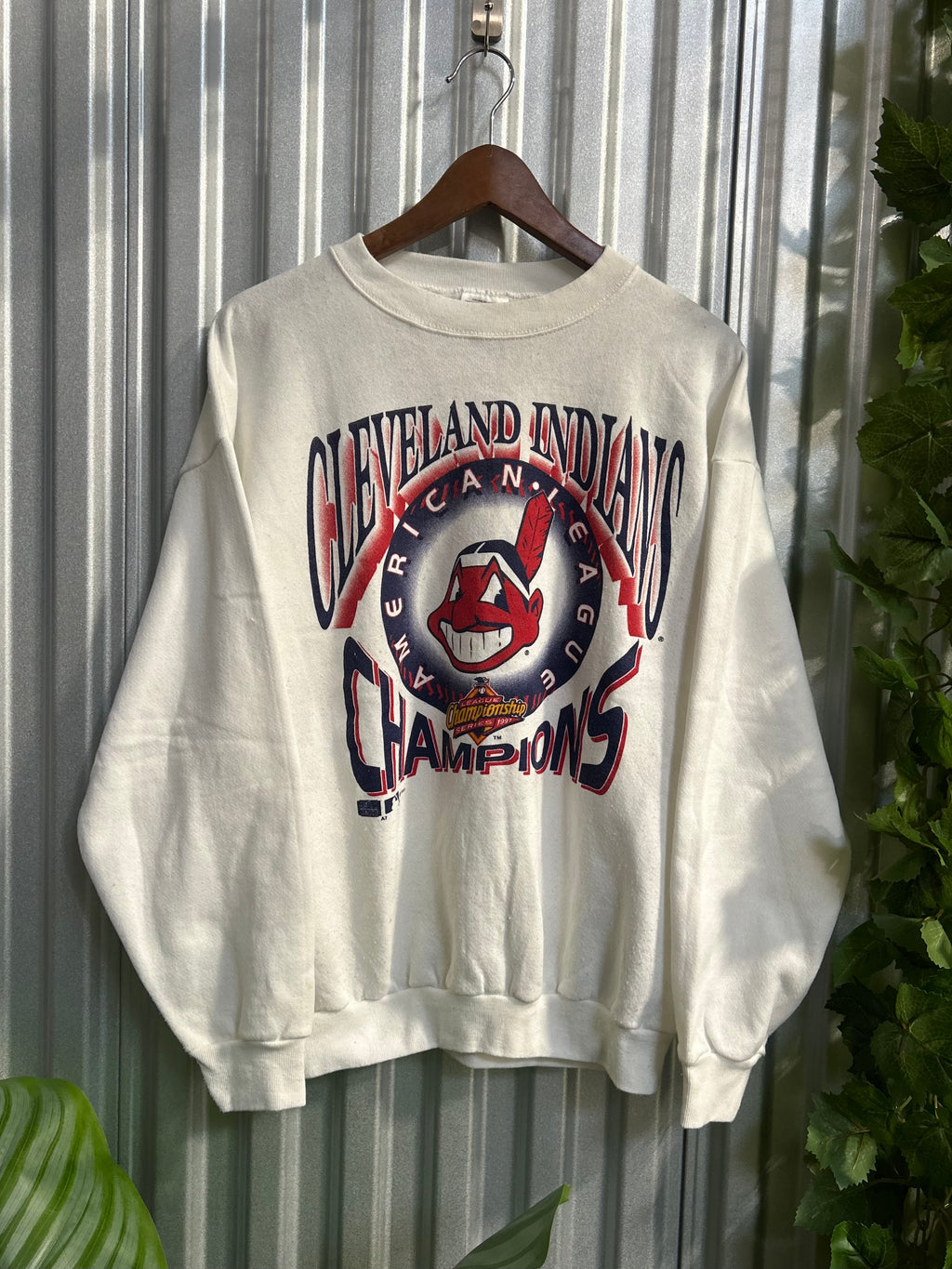 Vintage Cleveland Indians American League Champions Crewneck - Size Large