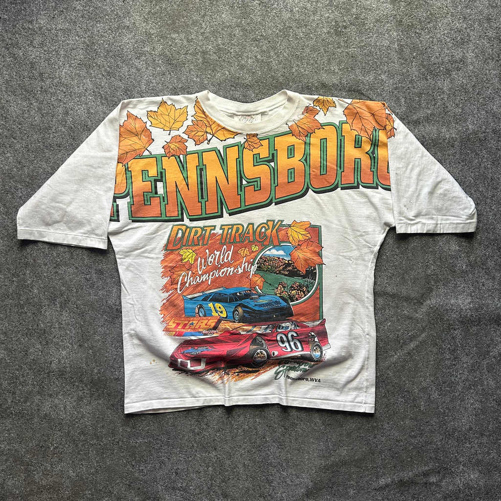 Vintage Pennsboro Dirt Track World Championship Racing Spell Out T-shirt