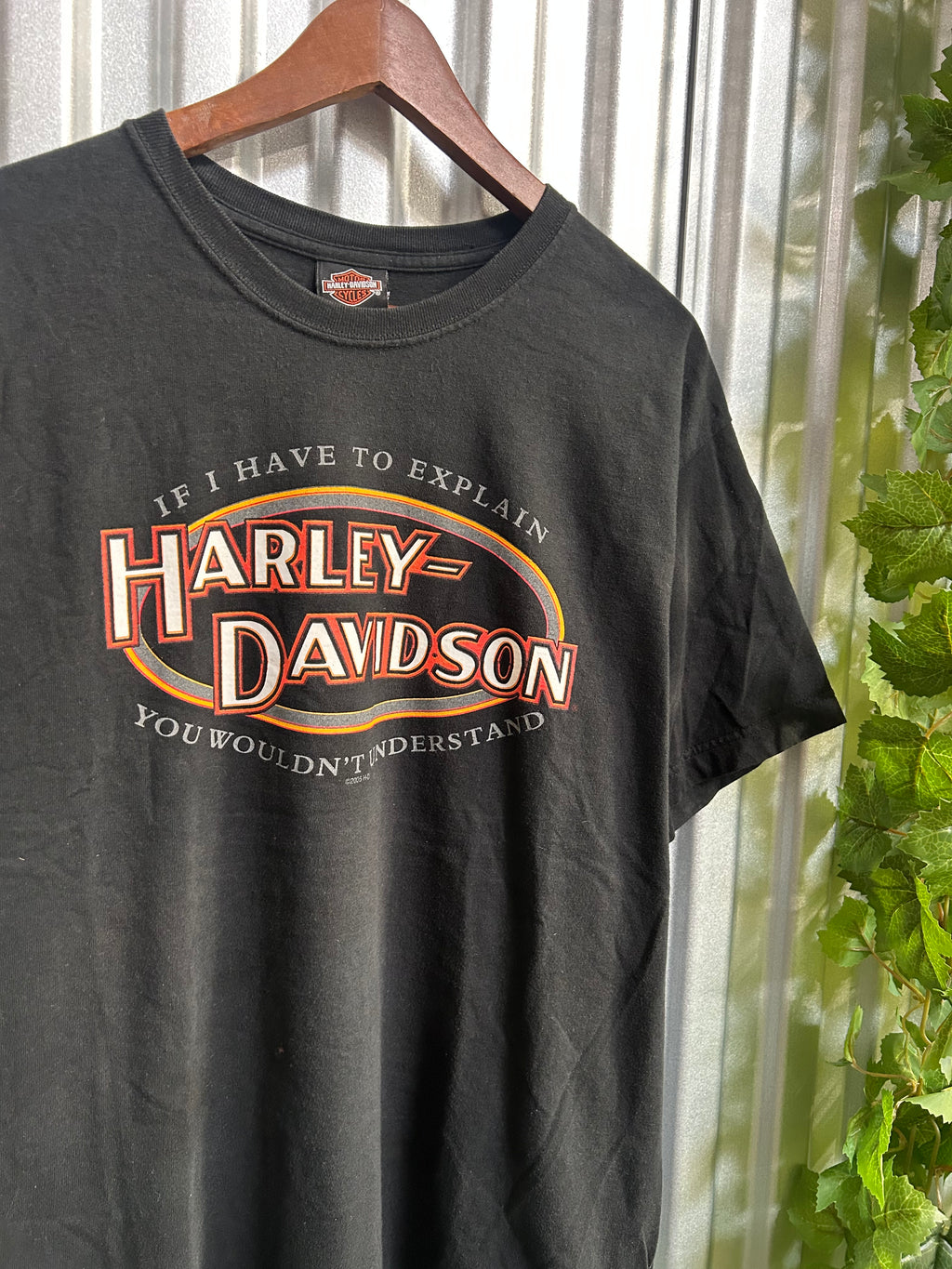 Vintage Harley Davidson Center Spell-out T-shirt - Size Large