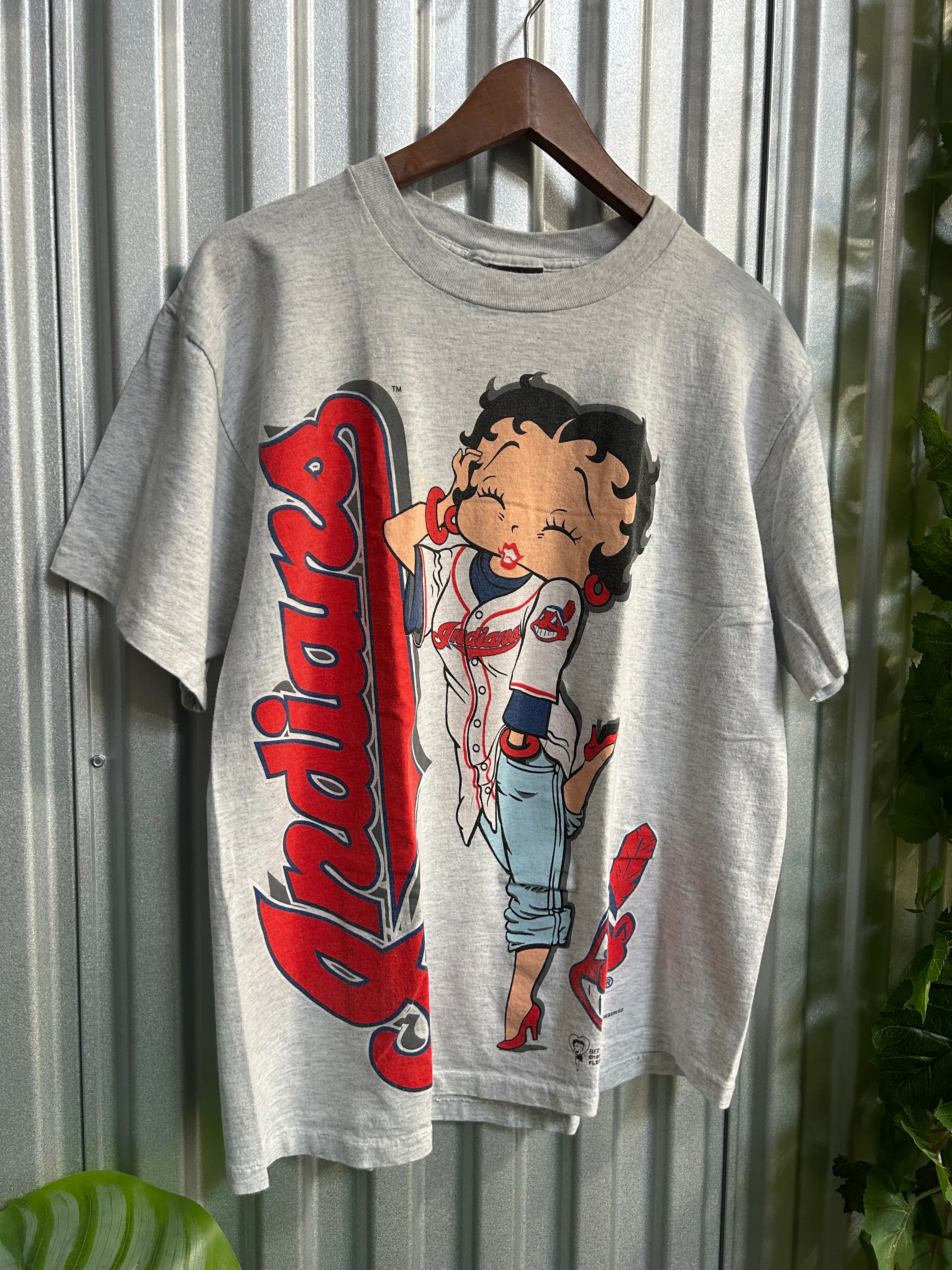Vintage Cleveland Indians Betty Boop T-shirt - Size Large