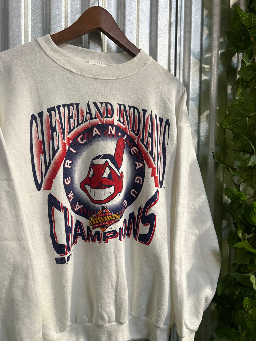 Vintage Cleveland Indians American League Champions Crewneck - Size Large
