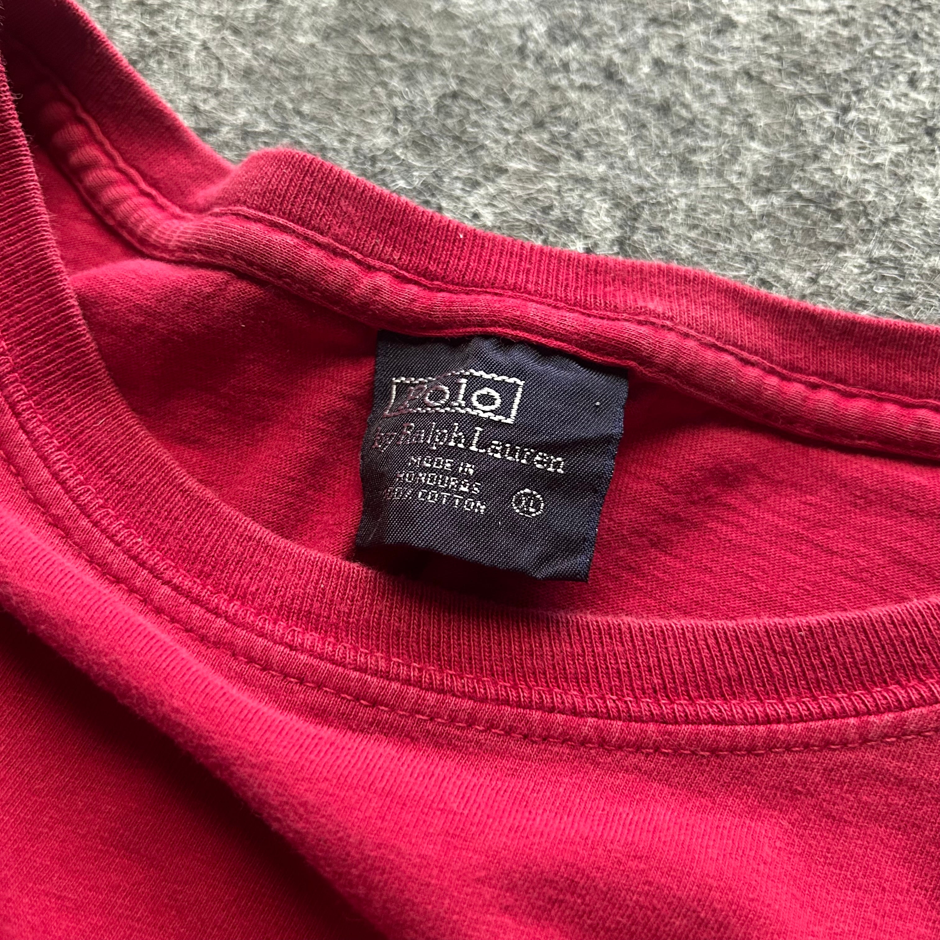 Vintage Distressed Polo Ralph Lauren Red T-shirt