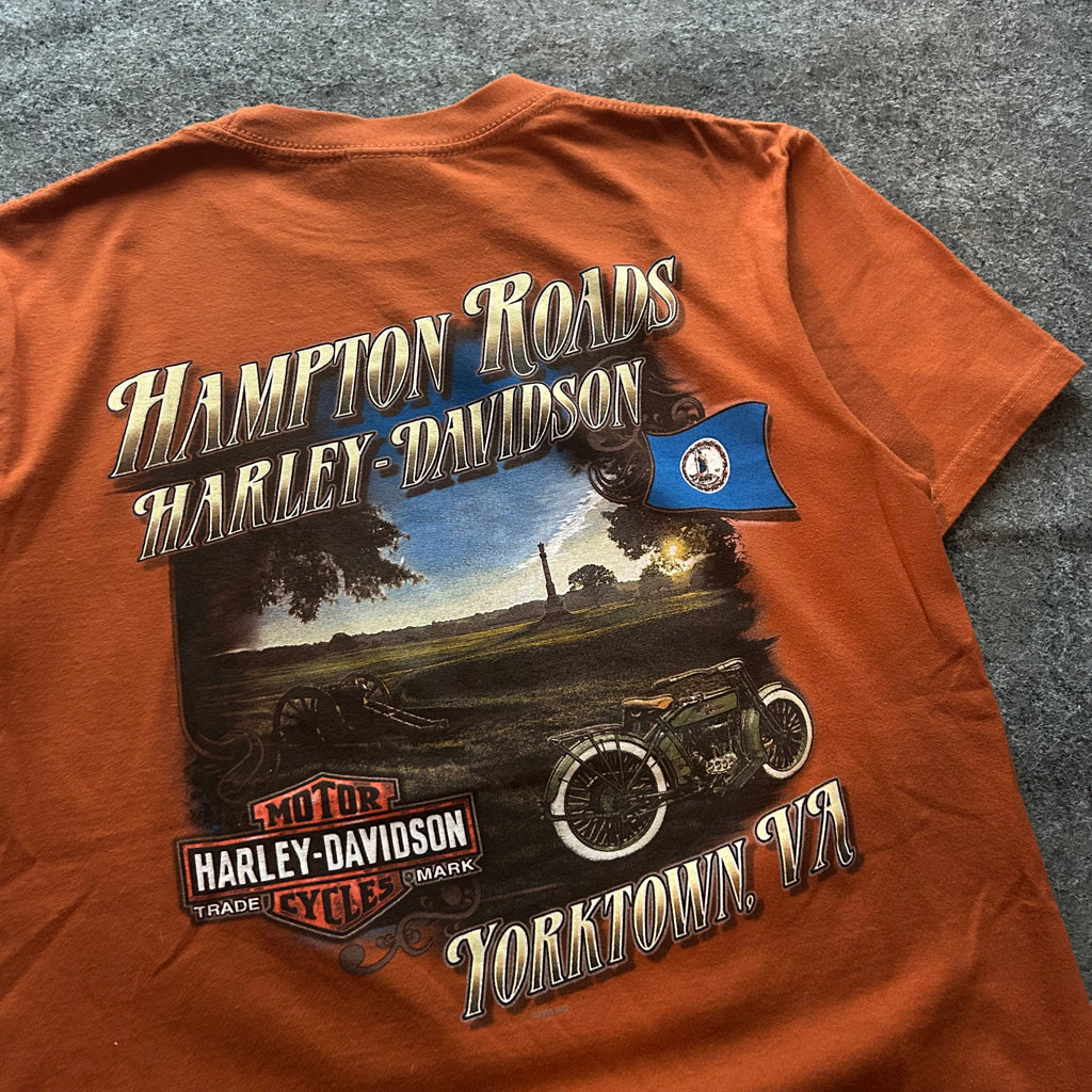 Vintage Harley Davidson Hampton Roads Orange T-shirt