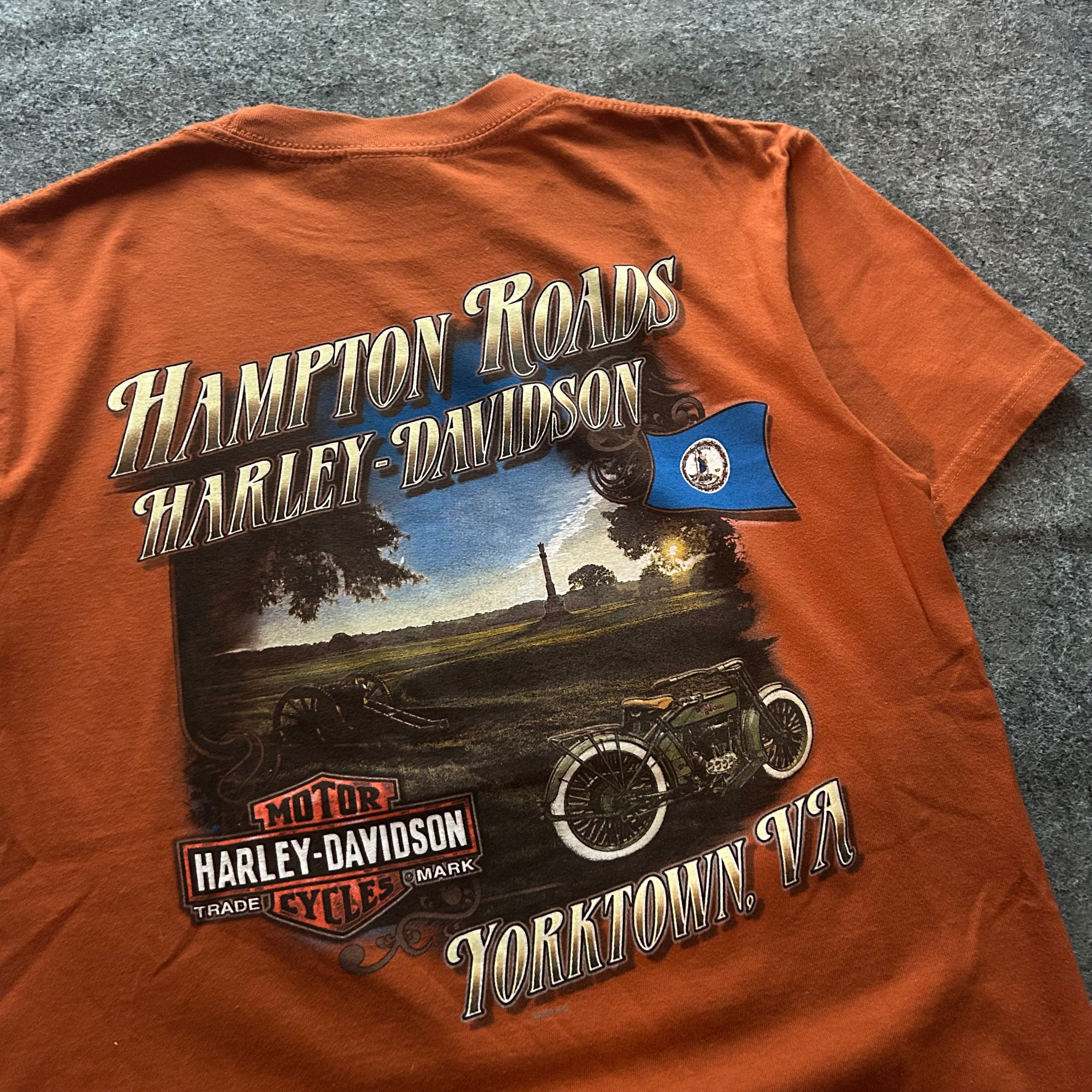 Vintage Harley Davidson Hampton Roads Orange T-shirt