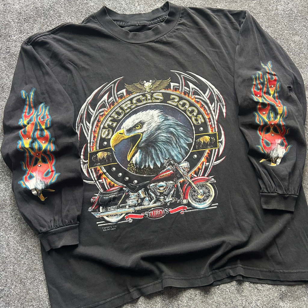 Vintage Sturgis Biker Flame Long Sleeve Shirt