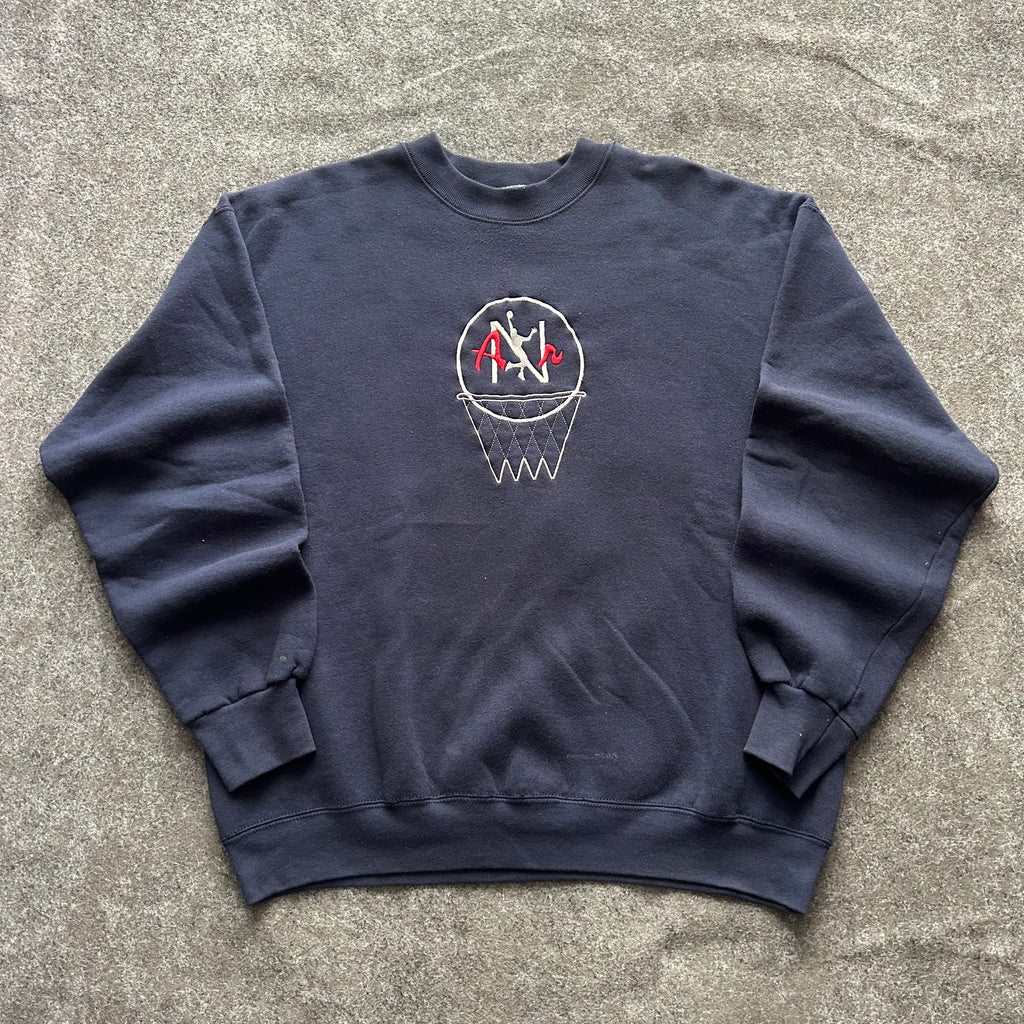 Vintage Nike Air Embroidered Navy Bootleg Crewneck