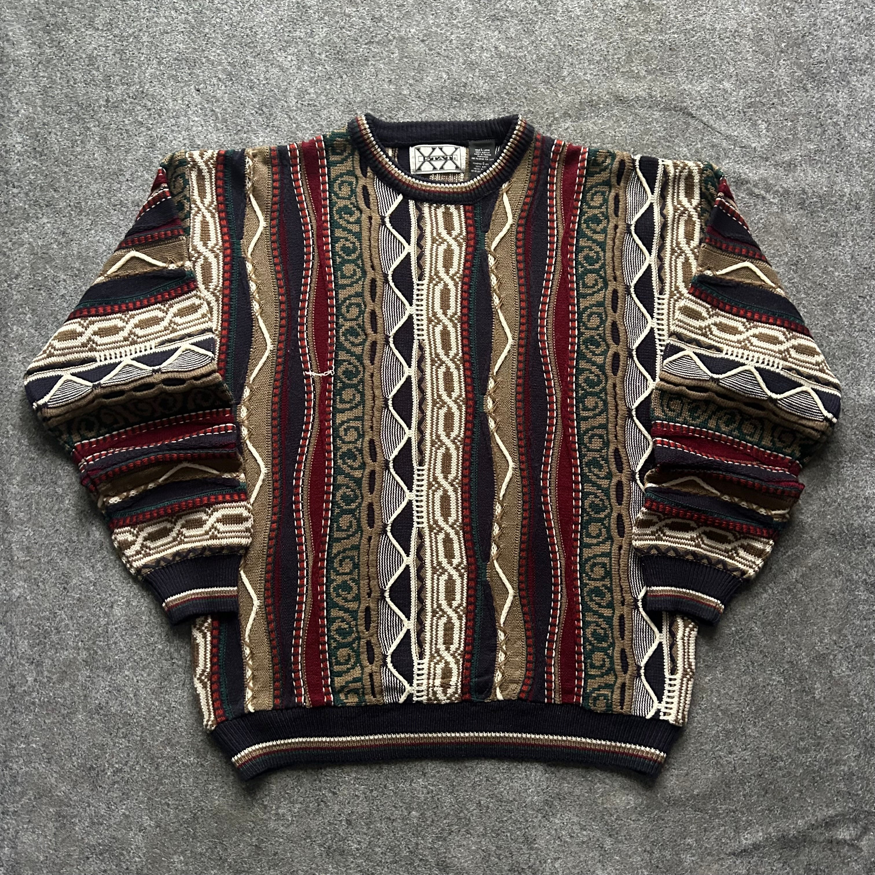 Vintage 3D Knit Coogi Styled Stat XX Sweater
