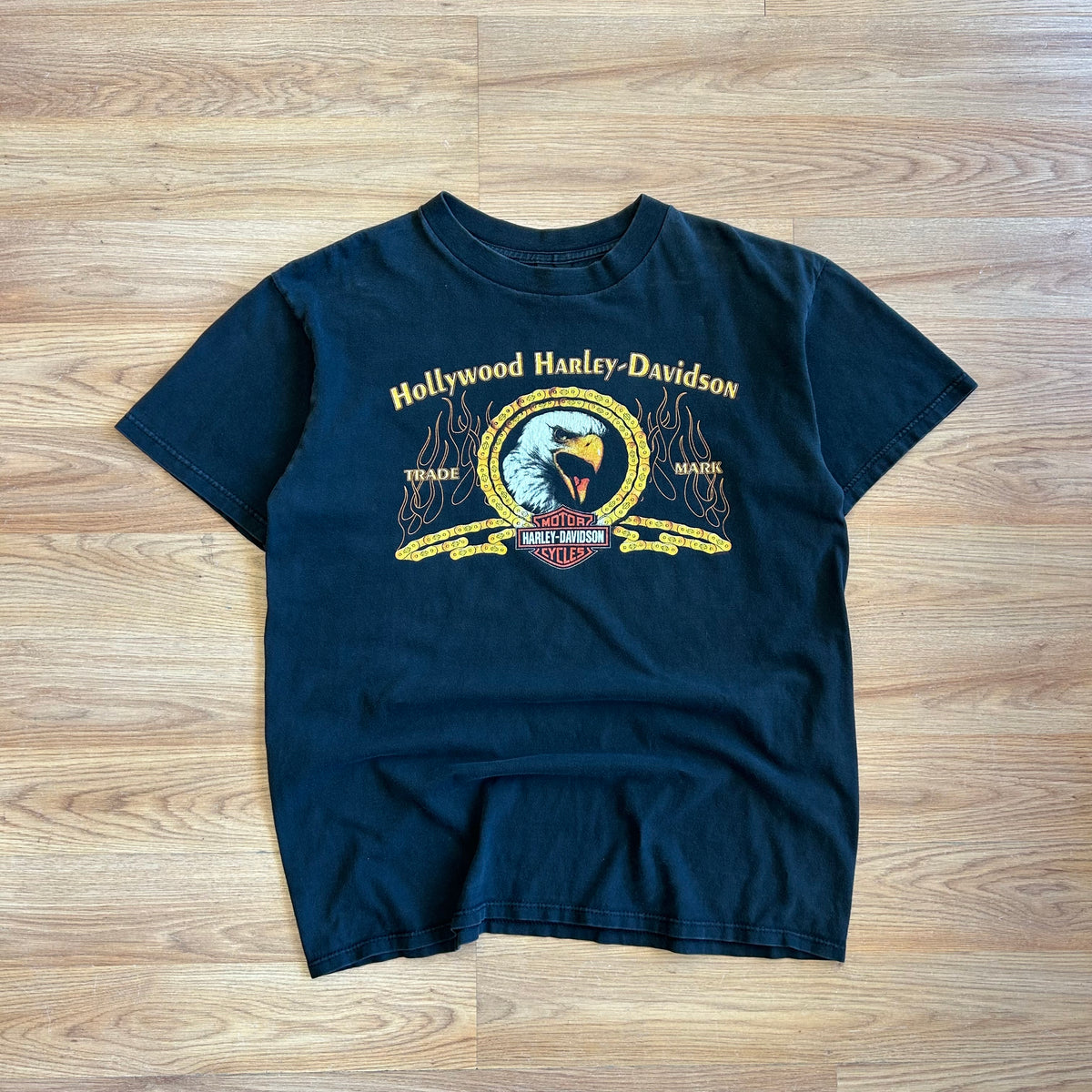 Vintage Harley Davidson Hollywood Eagle Parody T-shirt - Size Large