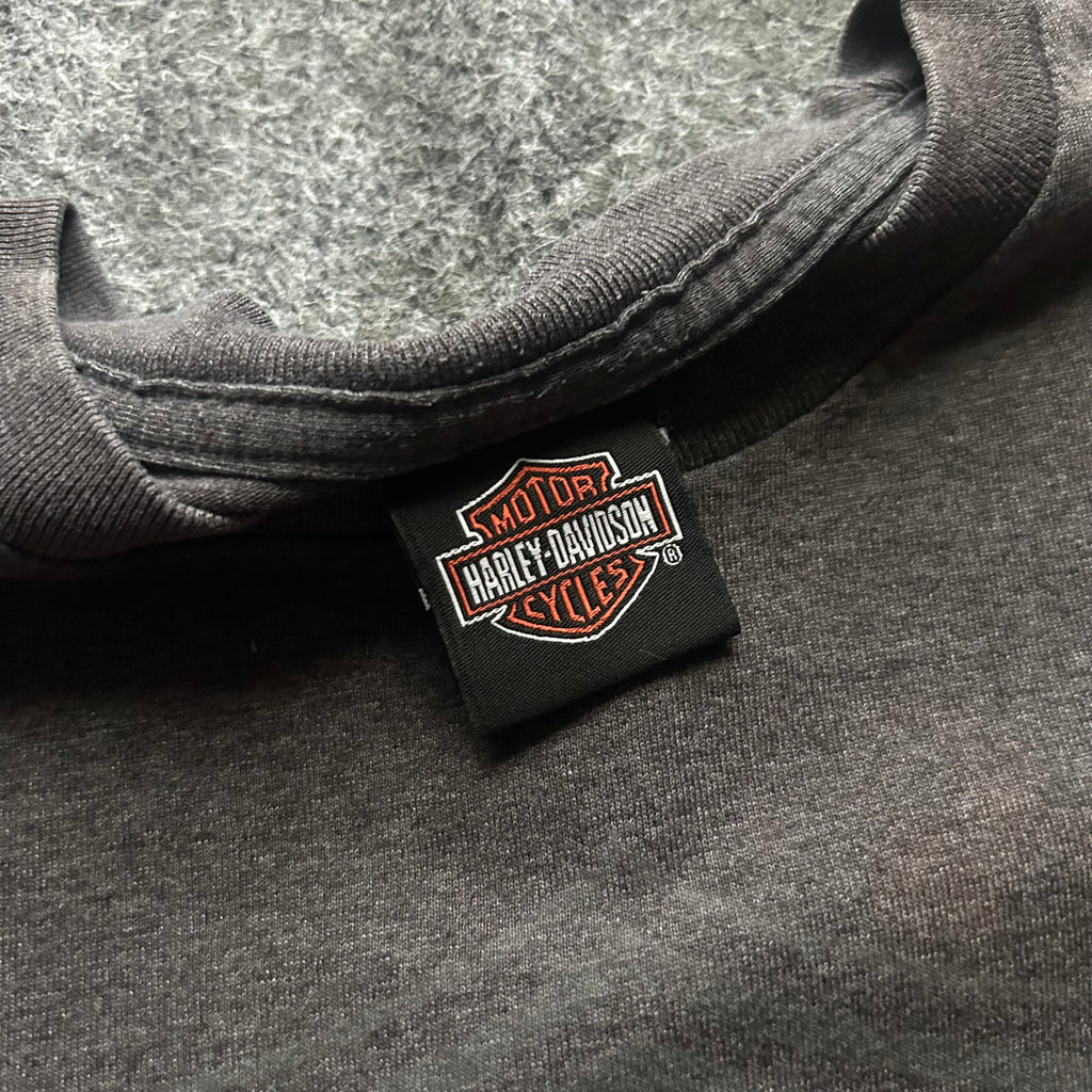 Vintage Harley Davidson Big Emblem Grey T-shirt