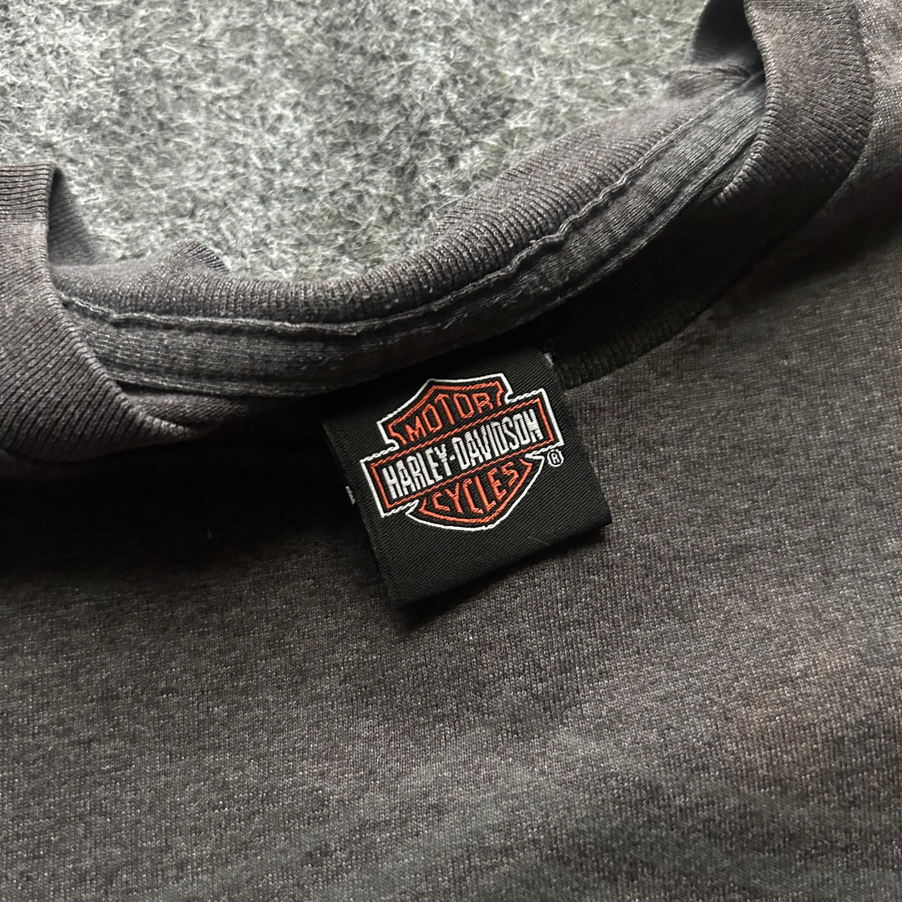 Vintage Harley Davidson Big Emblem Grey T-shirt